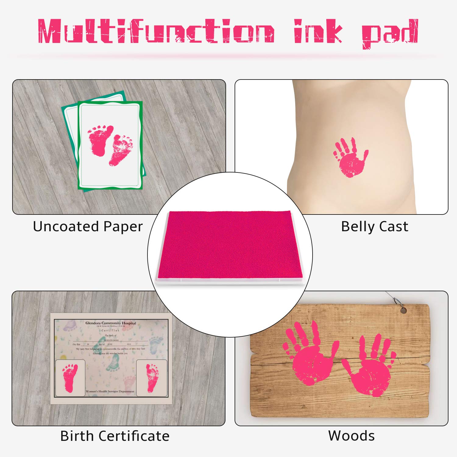 Washable Non-Toxic Ink Pad for Baby Handprint Footprint