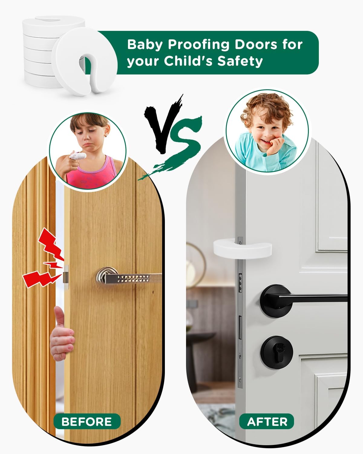 Pack of 6 Door Pinch Guards Child Proof Door Stopper Prevents Fingers Injury Safe for Baby Pets