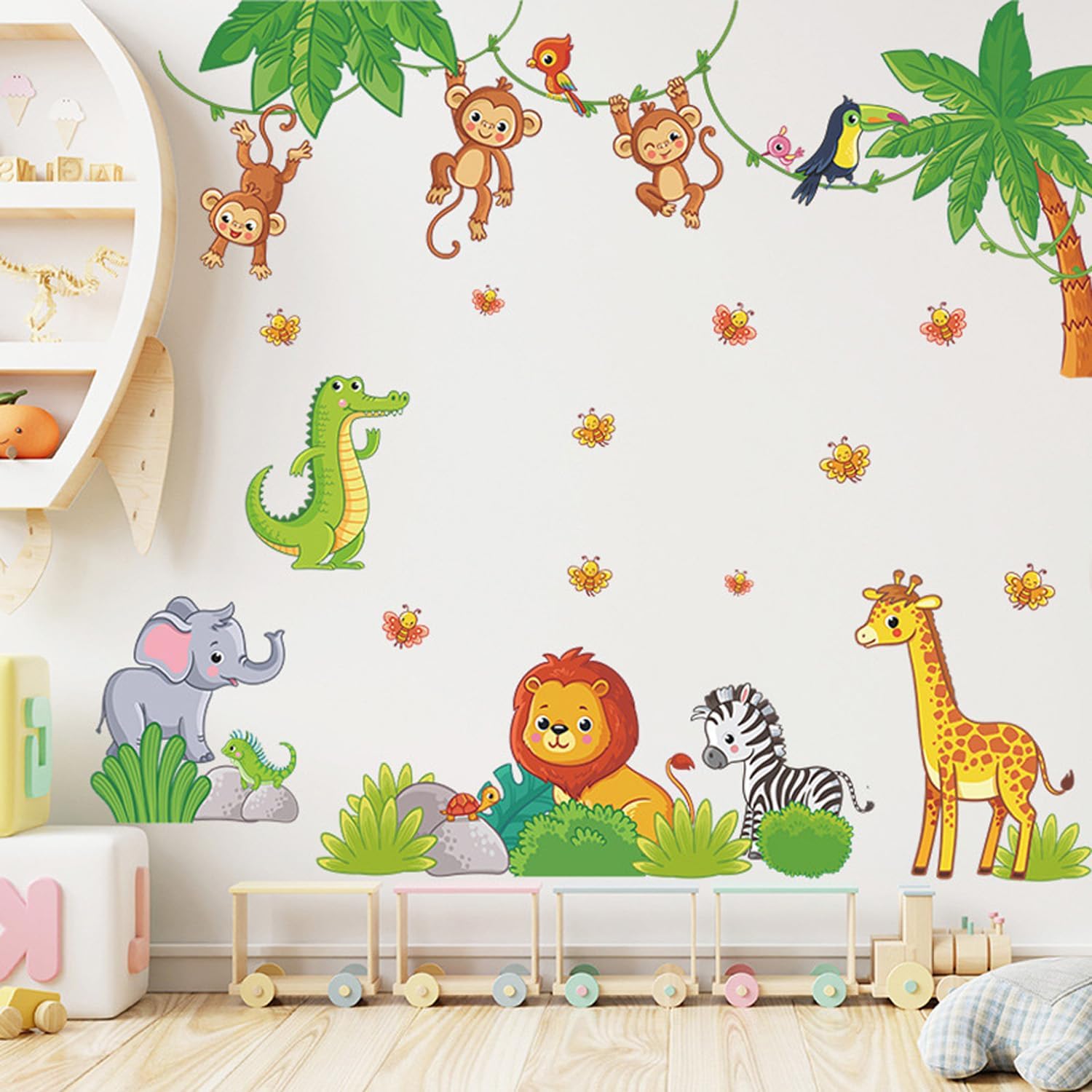 Safari Animals Wall Decals for Kids Room Decor
