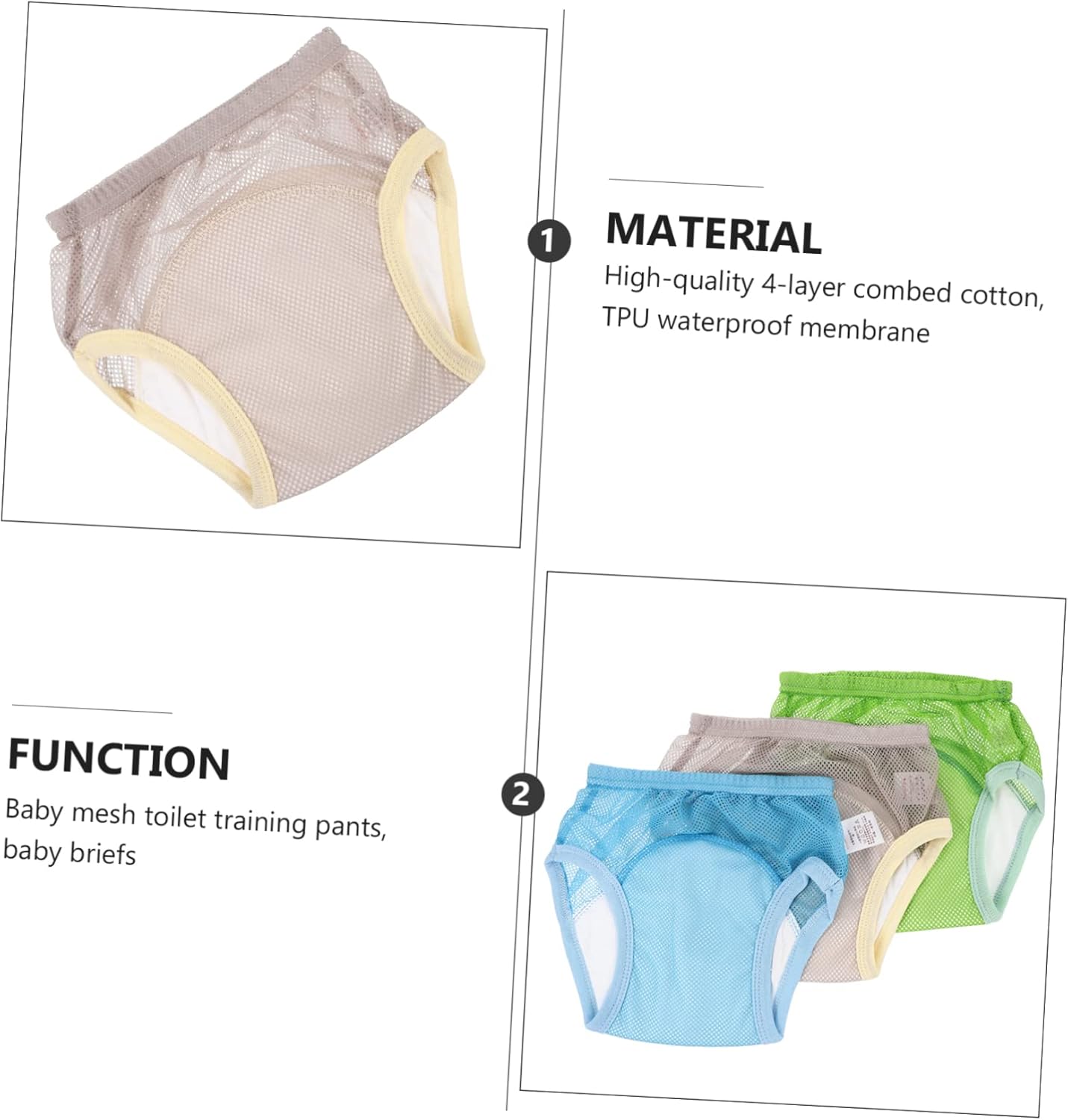 FAVOMOTO 3pcs Toddler Training Underwear for Boys Girls