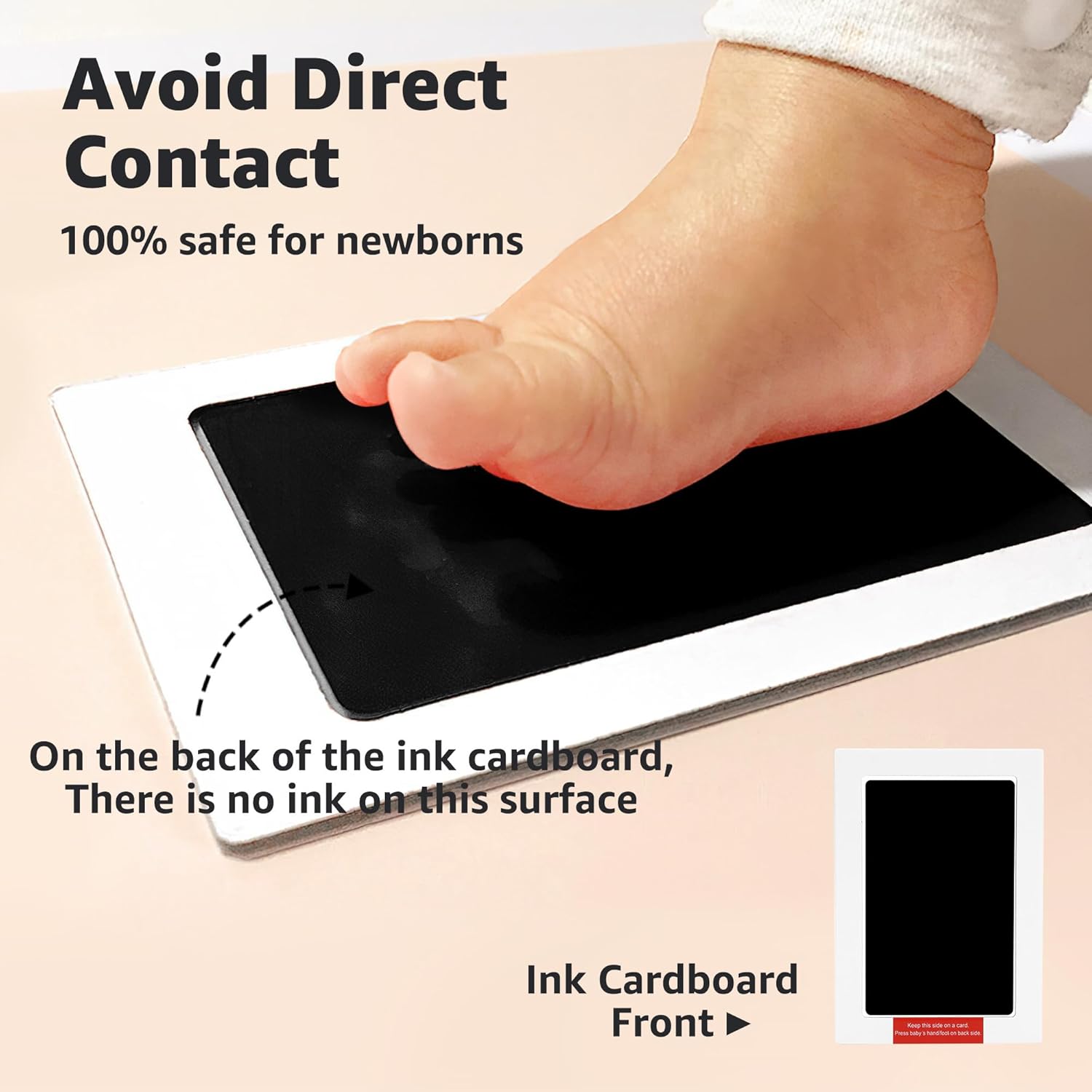 Calenzana Inkless Baby Hand and Footprint Frame 4x6 Keepsake Picture Frame for Newborn Girls Boys White