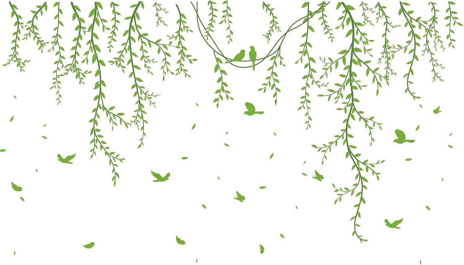 Amaonm Removable Green Vine Wall Stickers