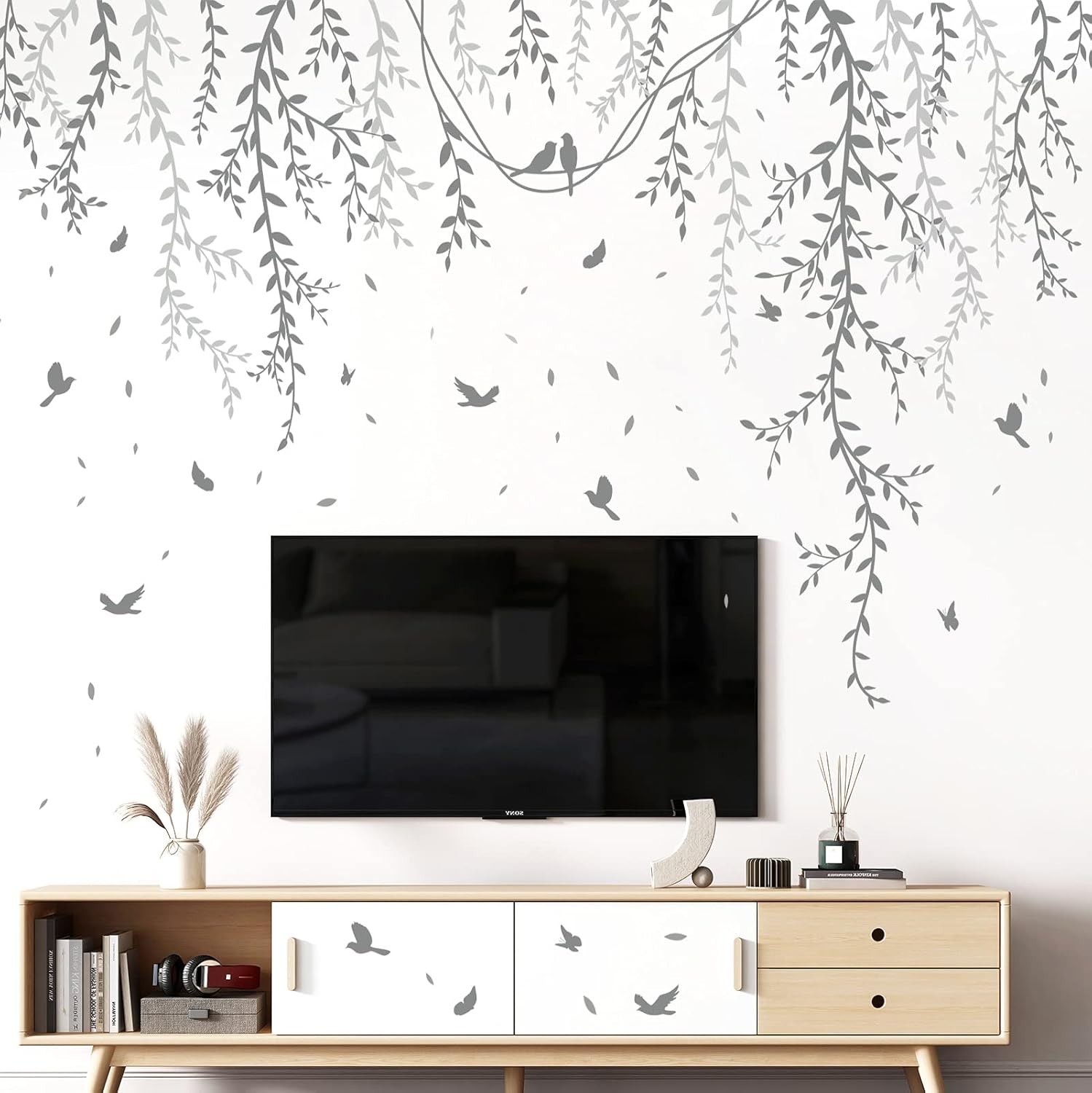 Spring Willow Branch Wall Stickers for Kids