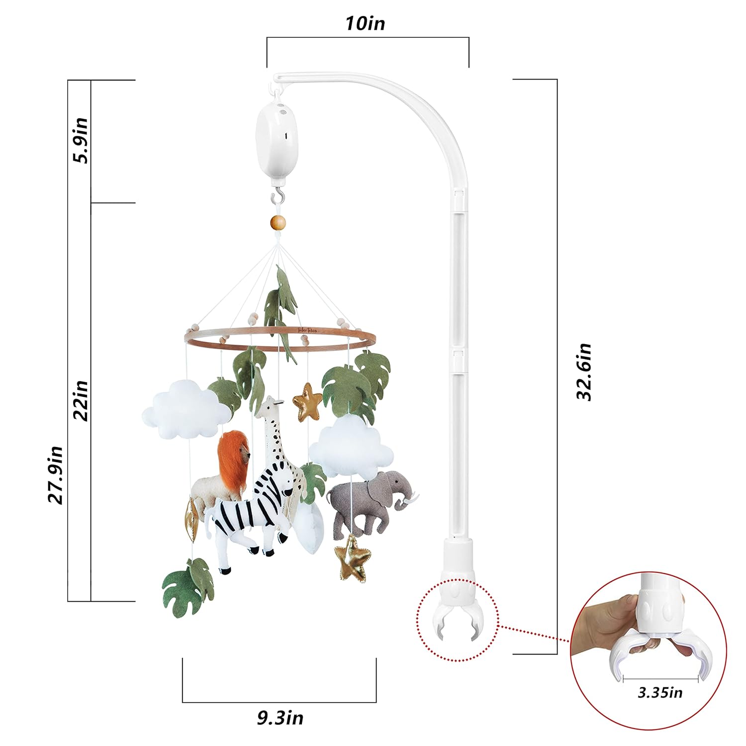 Musical Jungle Baby Crib Mobile for Boys and Girls