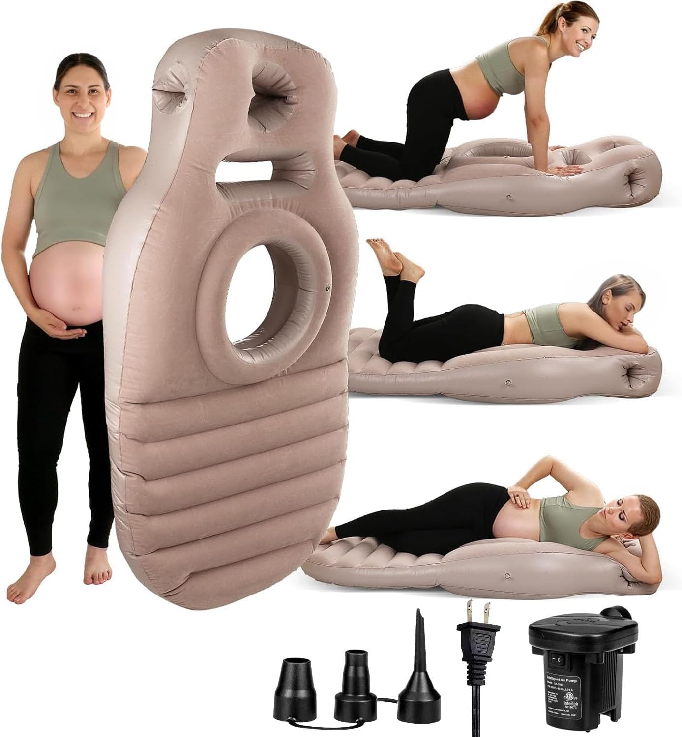 Inflatable Maternity Cushion with Detachable Support Grey