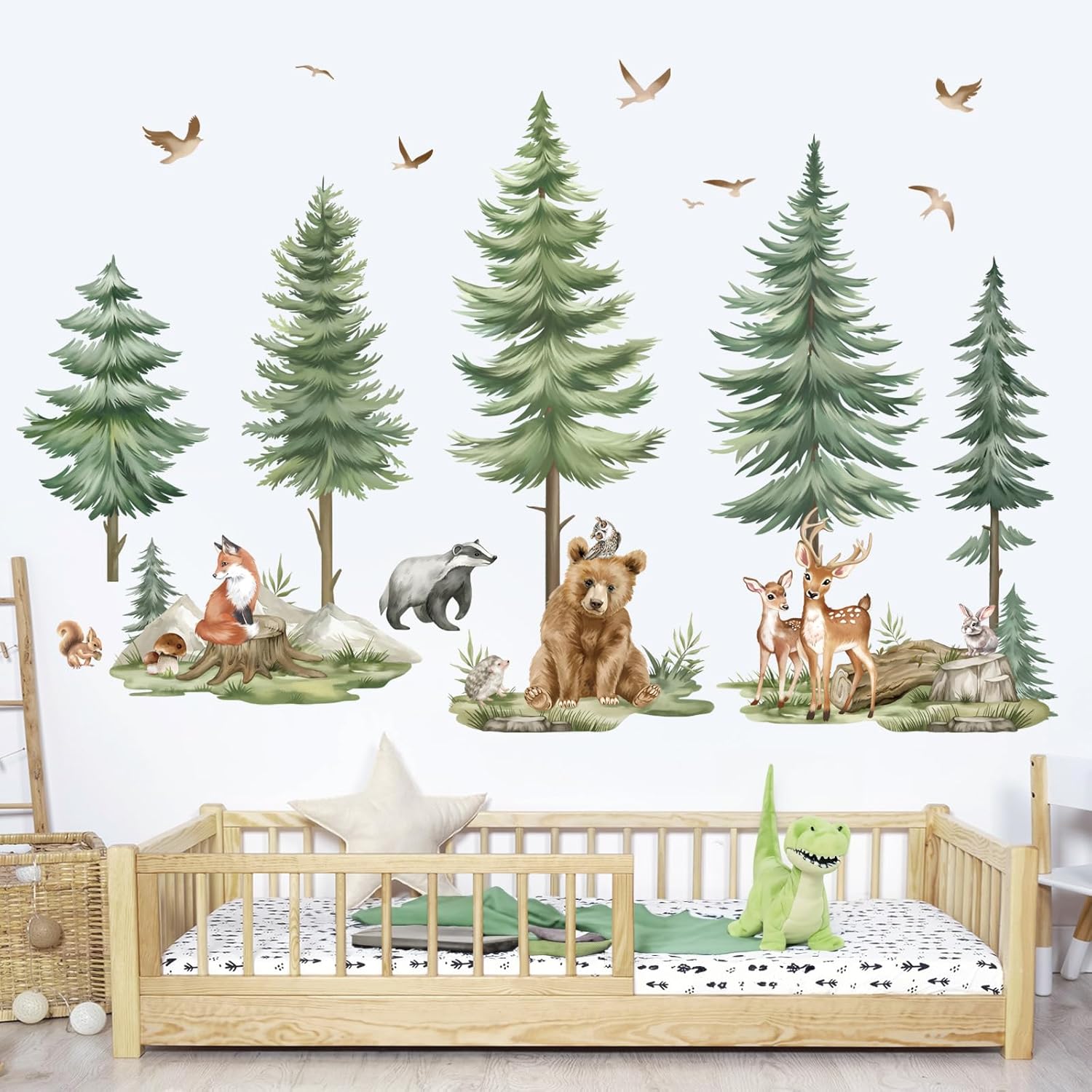 Wondever Mountain Tree Wall Stickers for Kids Bedroom Baby Nursery Decor