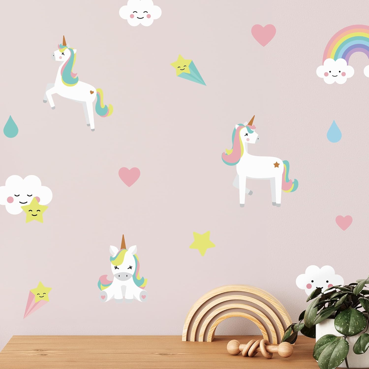Unicorn Wall Decals for Kids - Easy to Apply Removable