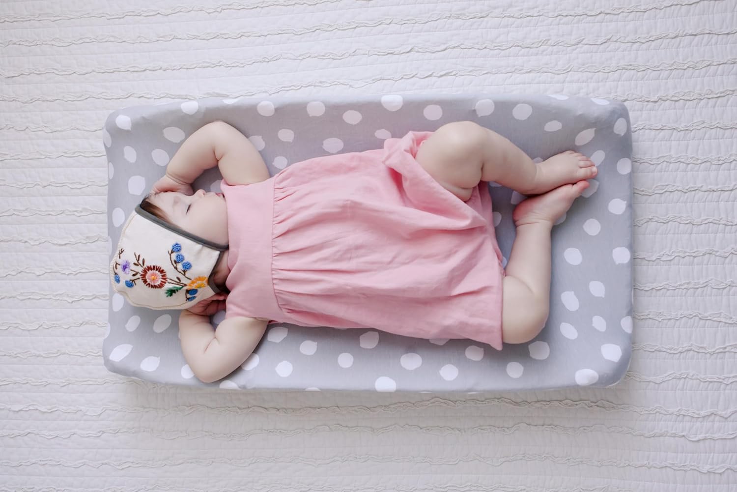 Changing Pad Cover Set Cradle Sheet 2 Pack Grey Abstract Stripes Dots
