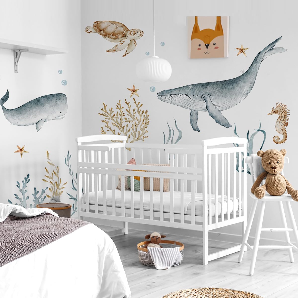 Ocean Wall Decals with Whales Turtles and Sharks