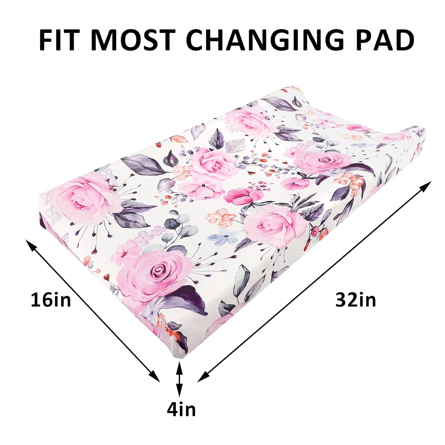 Floral Baby Diaper Changing Pad Cover 2 Pack
