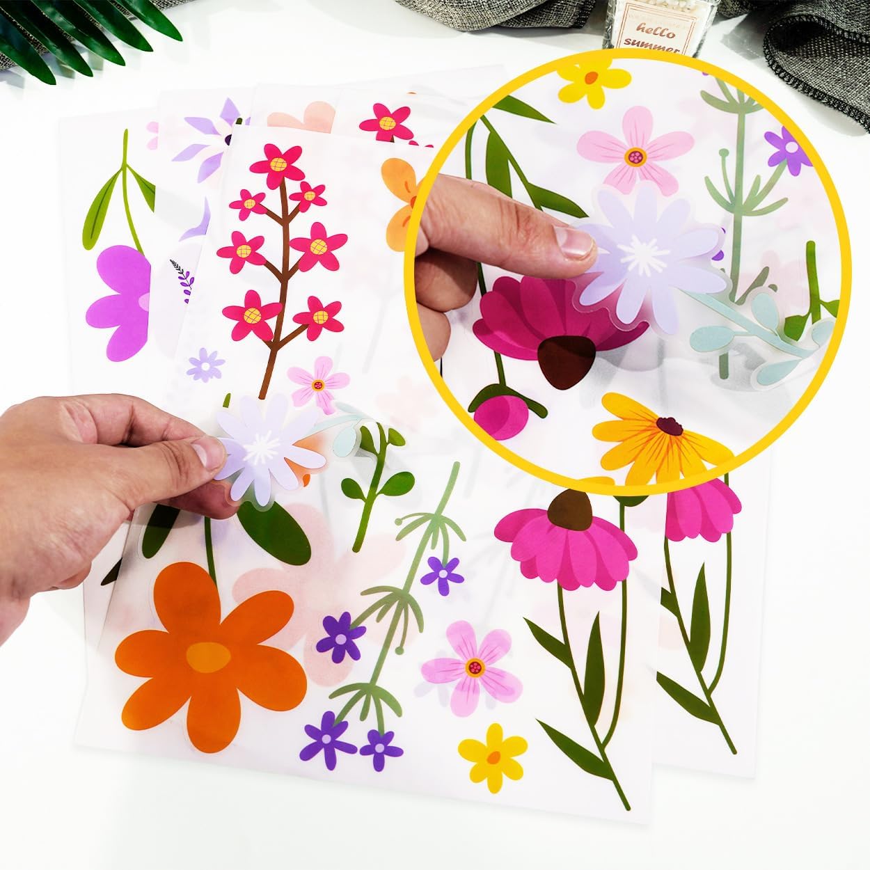 Wild Flower Wall Decals - 102 Pcs Garden Theme Stickers for Home Decor