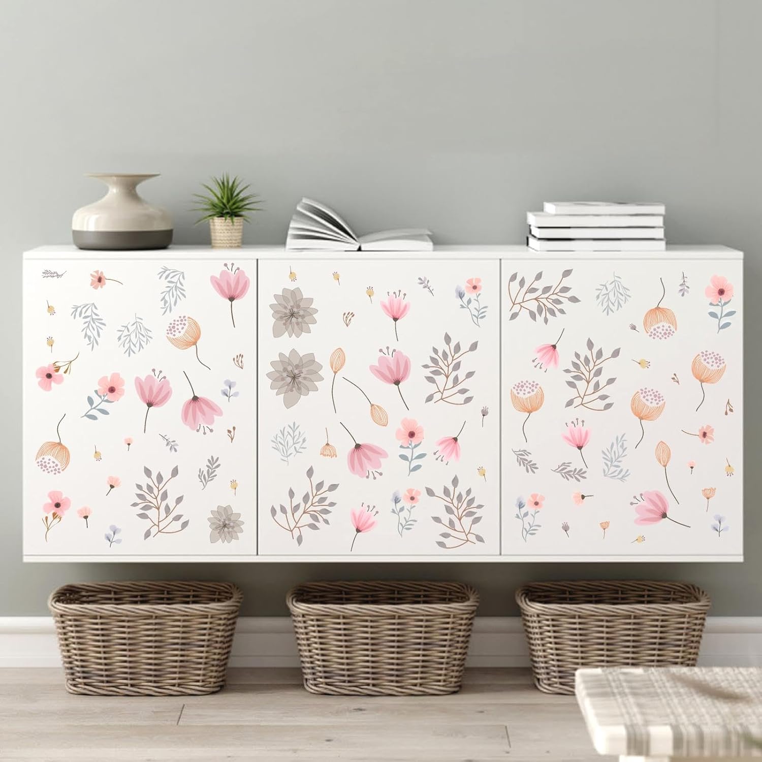 Kazova Boho Flower Wall Decals Peel and Stick