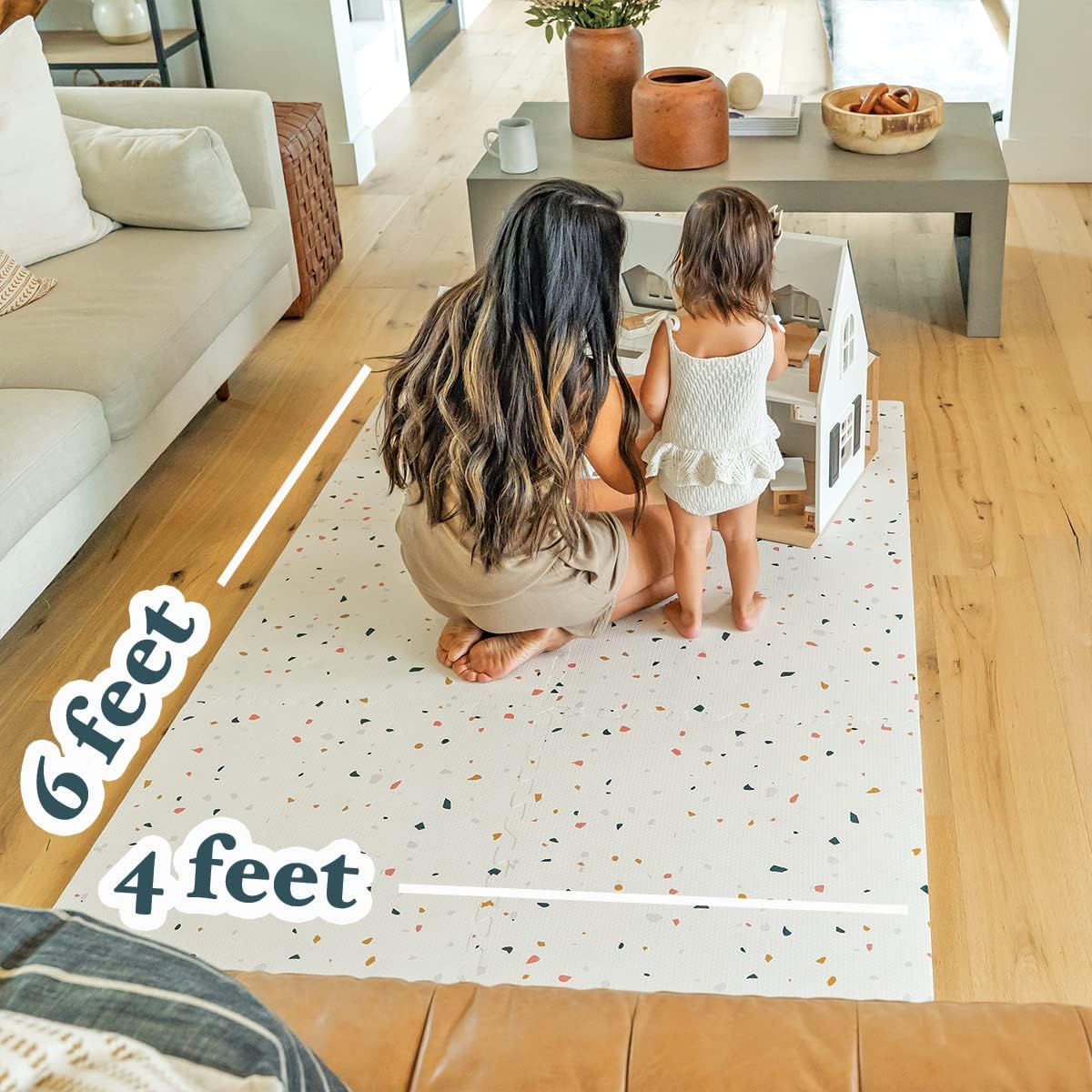 Simply Tots Modern Terrazzo Play Mat 4x6ft