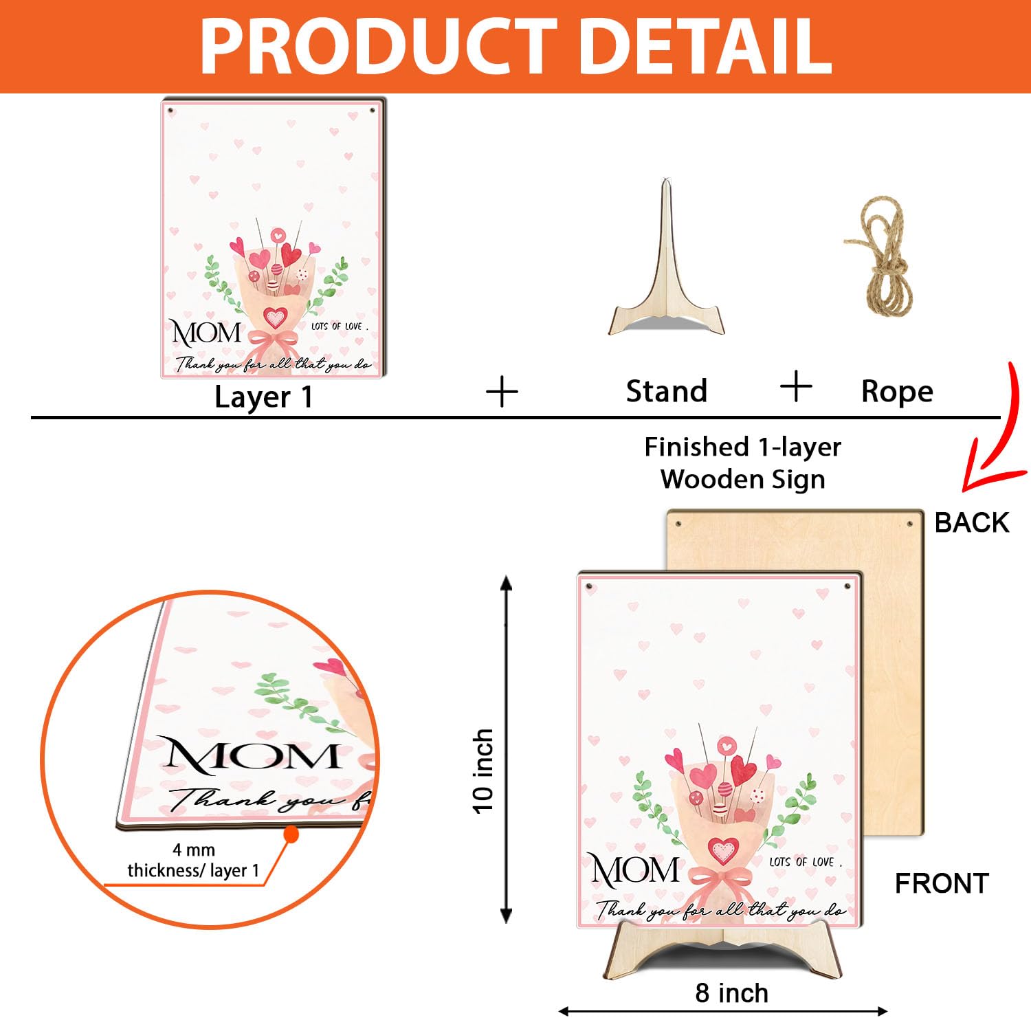 Mom Pink Floral Bouquet DIY Handprint Art Craft Keepsake