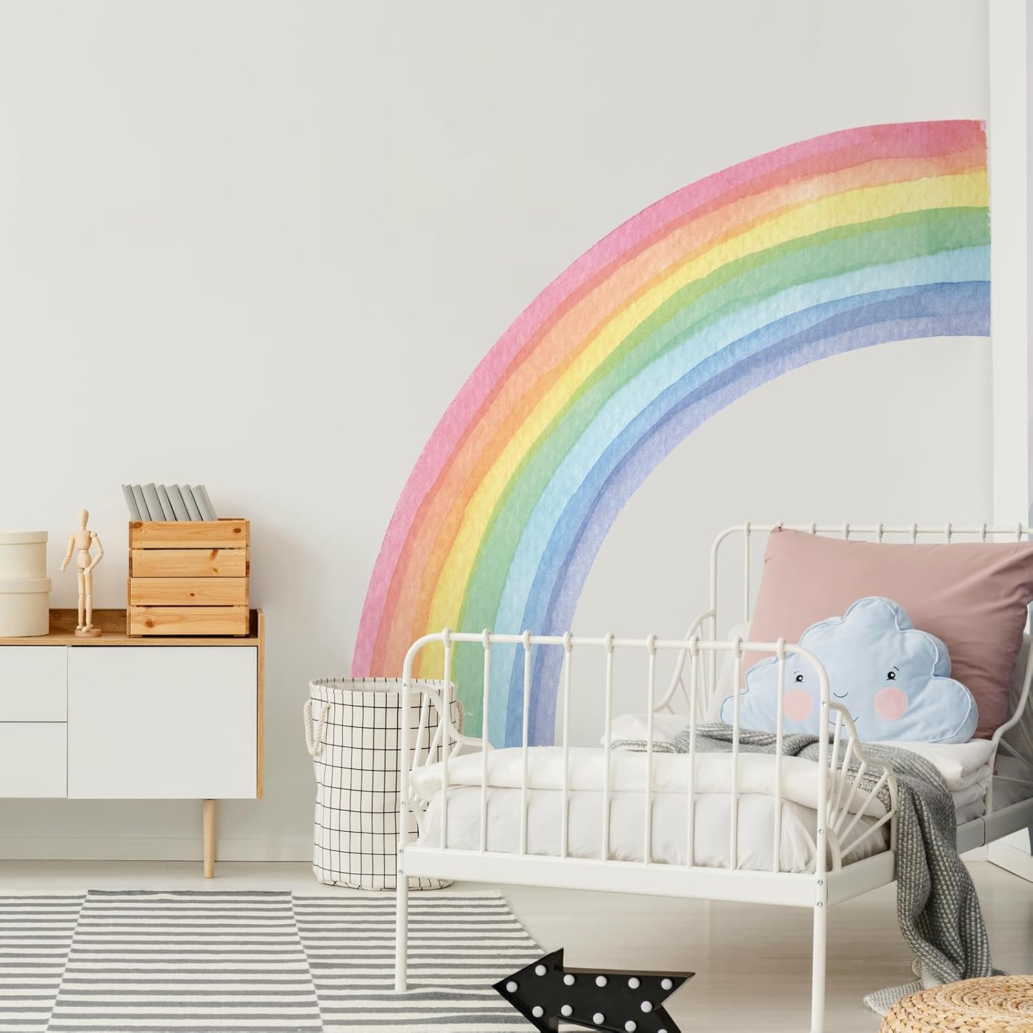 55x63 Large Rainbow Wall Stickers for Girls Bedroom Playroom