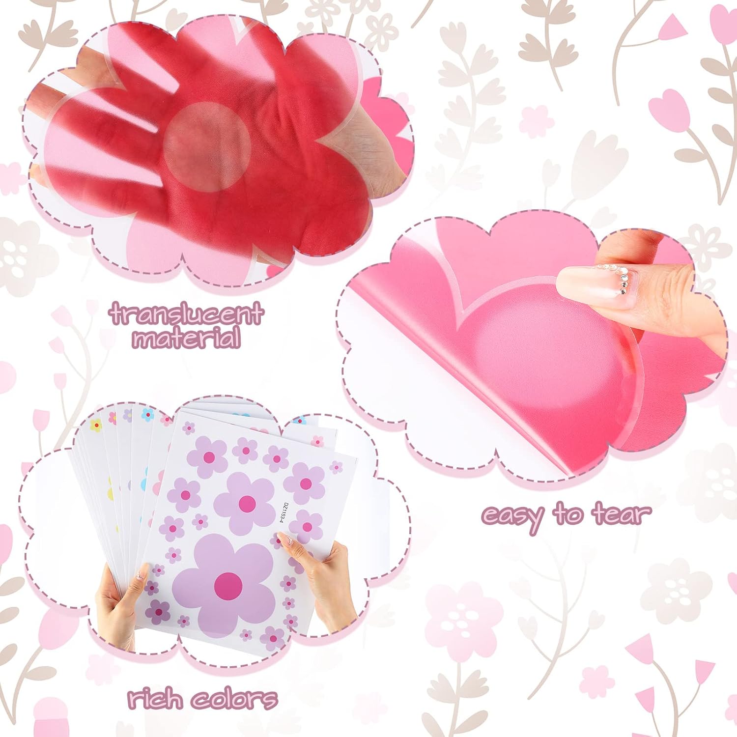 TaoBary 288 Pcs Y2k Cute Flowers Wall Sticker 1