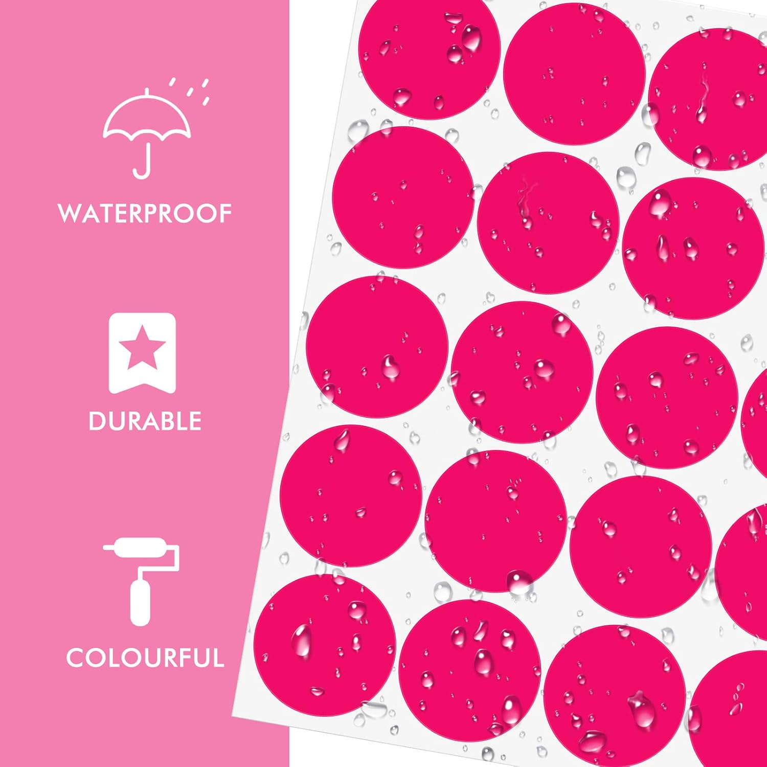 Zonon 240 Piece Rainbow Polka Dot Wall Decals