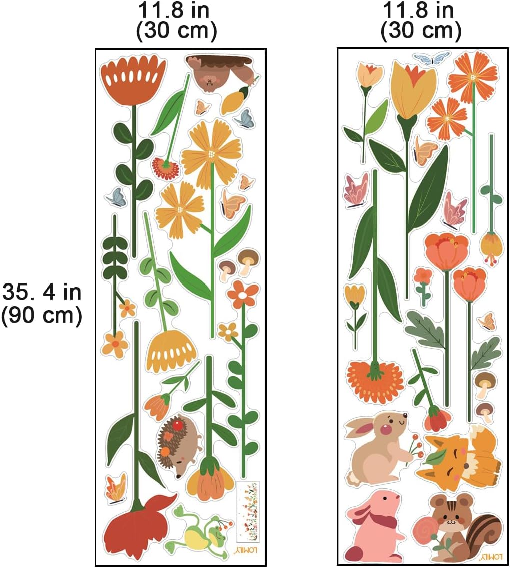 Colorful Flowers Wall Stickers for Girls Room