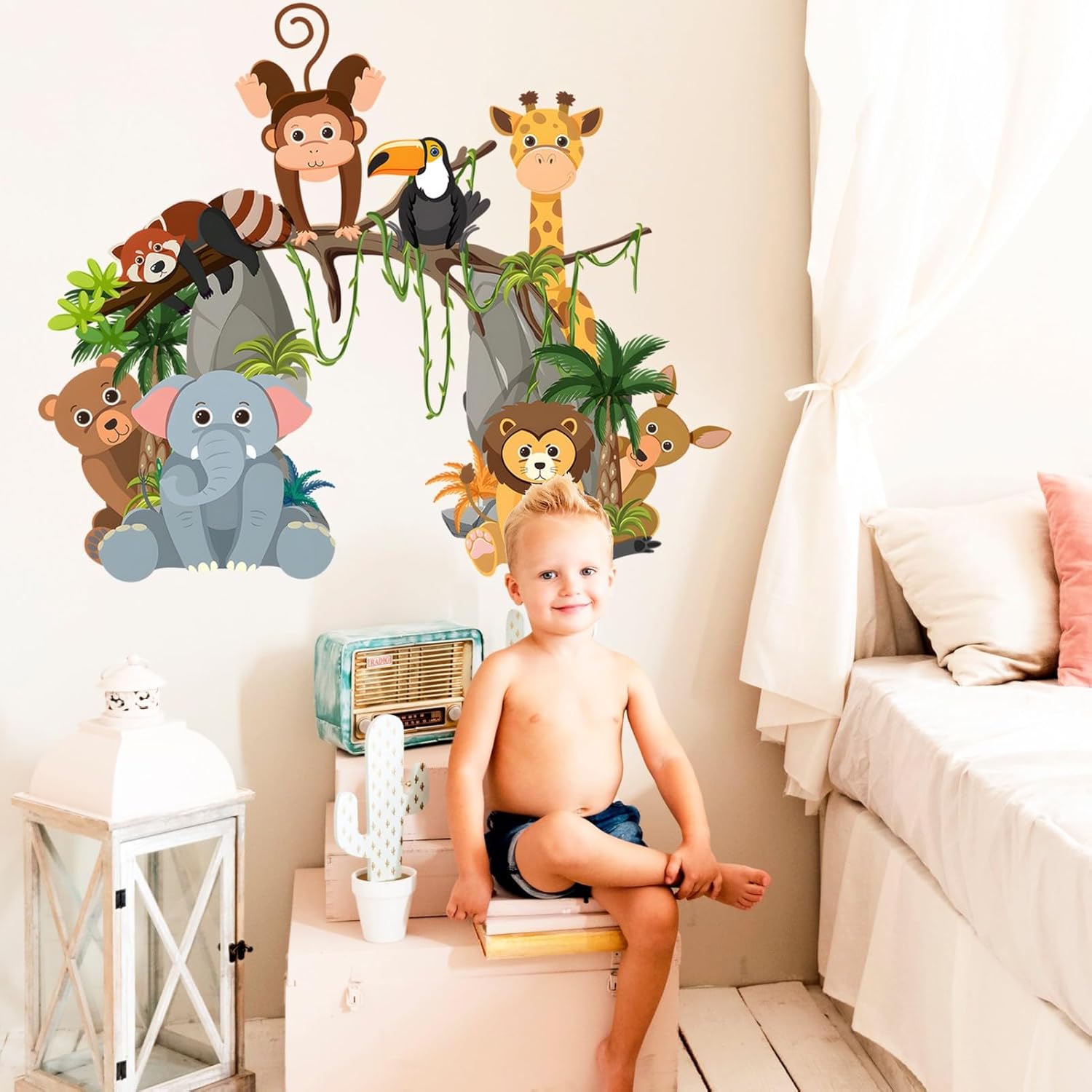 Jungle Animals Wall Decals for Kids Room and Nursery