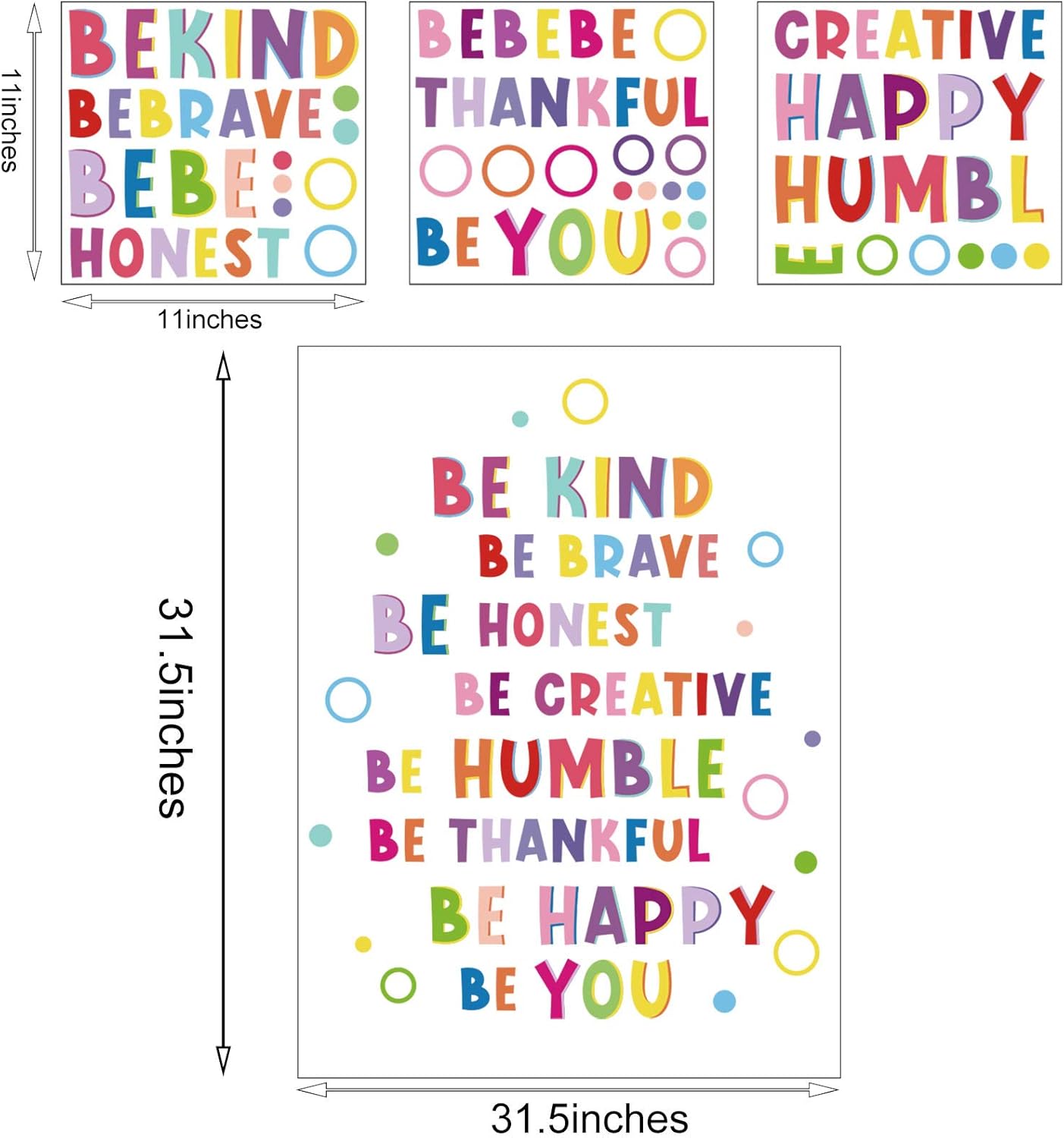 Mudder Colorful Inspirational Wall Decals for Kids
