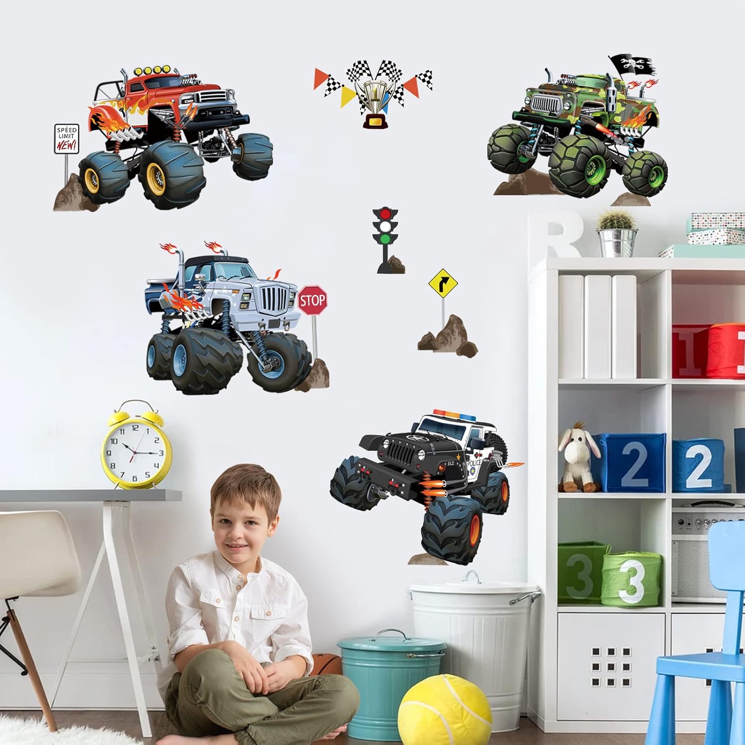 Wondever Racing Car Wall Stickers for Boys Room