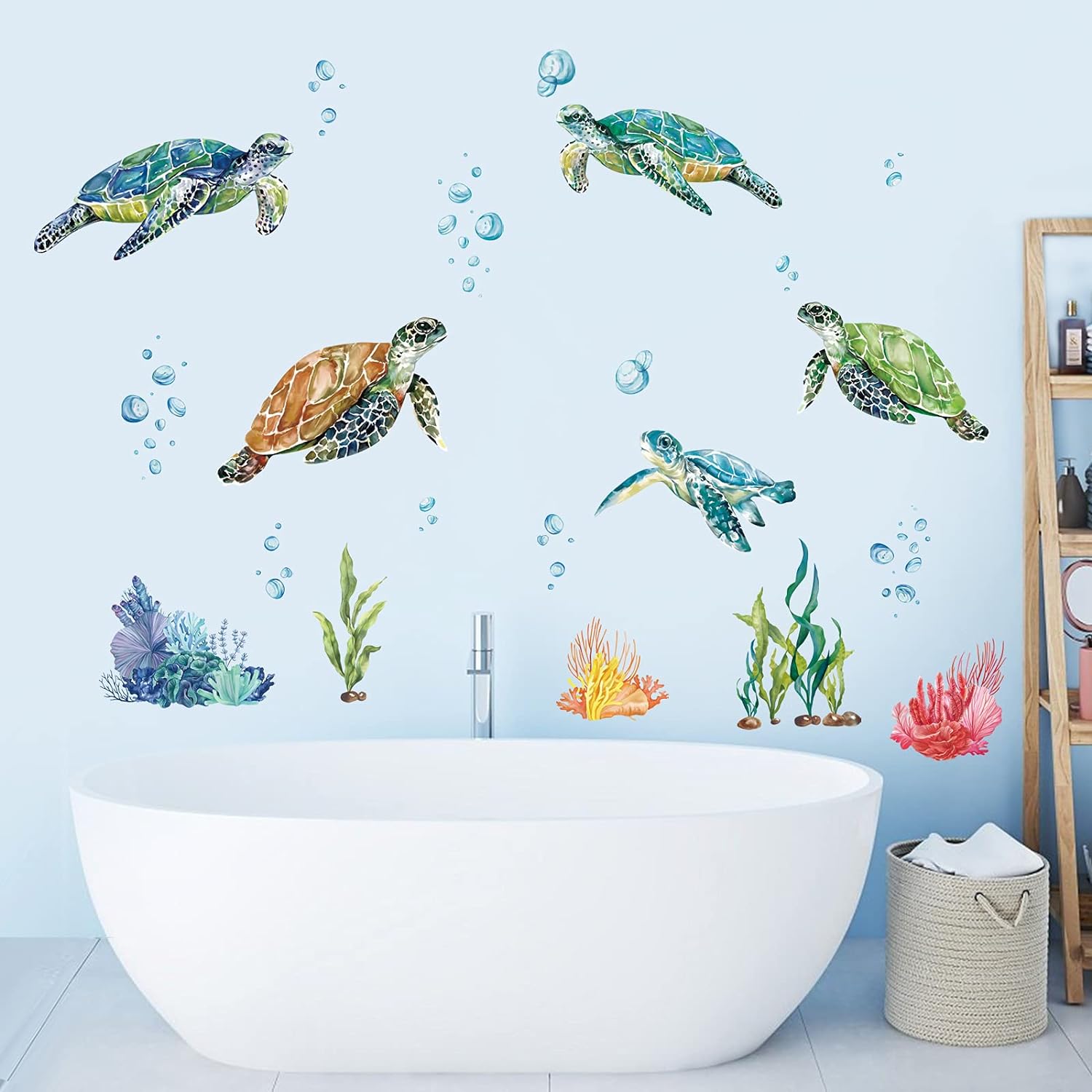 Decalmile Sea Turtles Wall Stickers Under The Sea Decor
