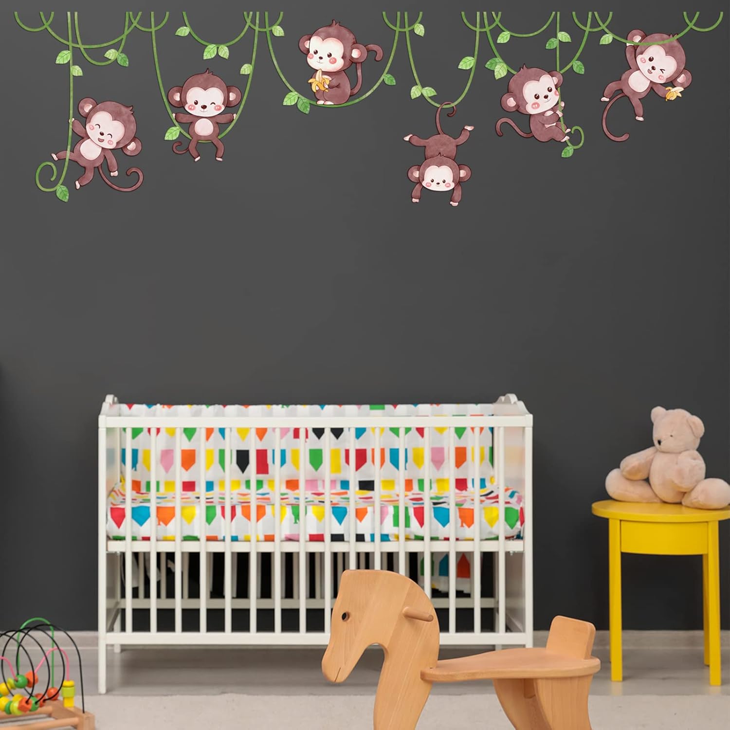 Monkey Wall Stickers Jungle Decor for Kids Room
