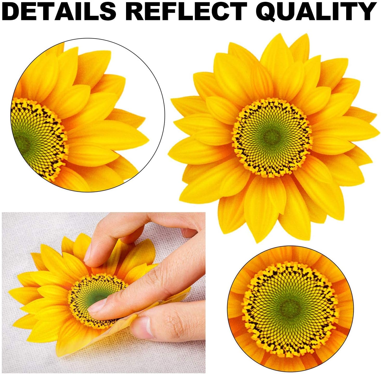 54 Pcs 3D Sunflowers and Butterfly Wall Stickers Decor