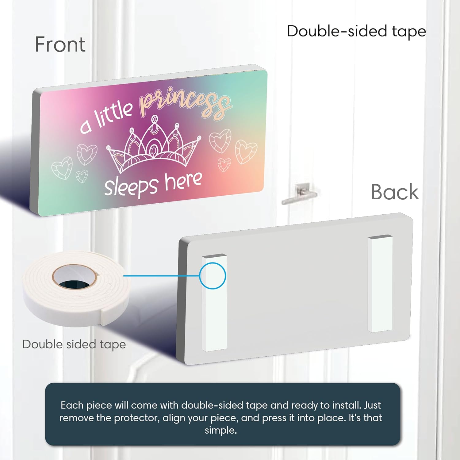 Princess Tower Door Sign Royal Room Decor 12x6 PVC Wall Sign