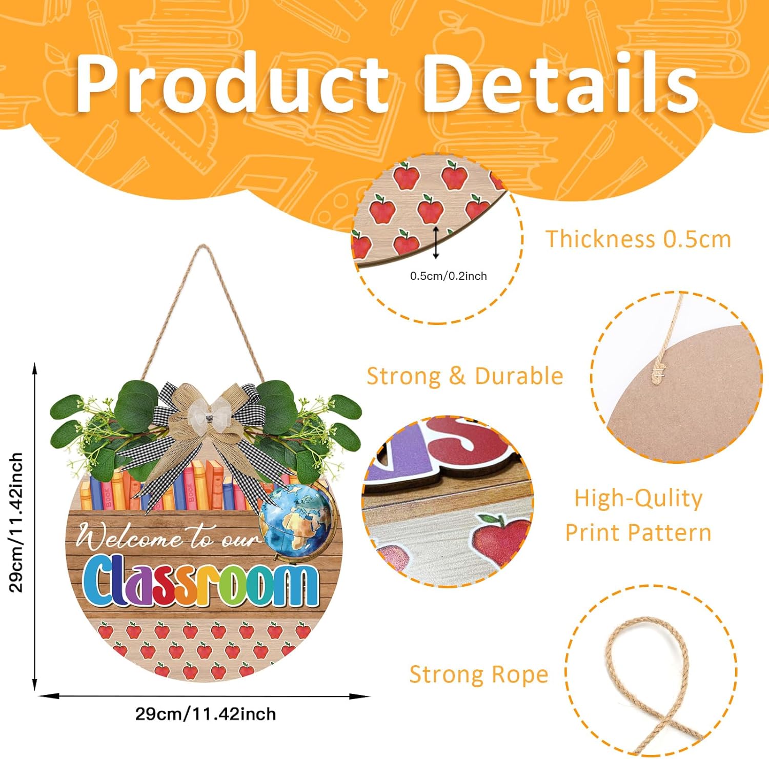 3D Classroom Door Sign Welcome Welcome Back to School Decor