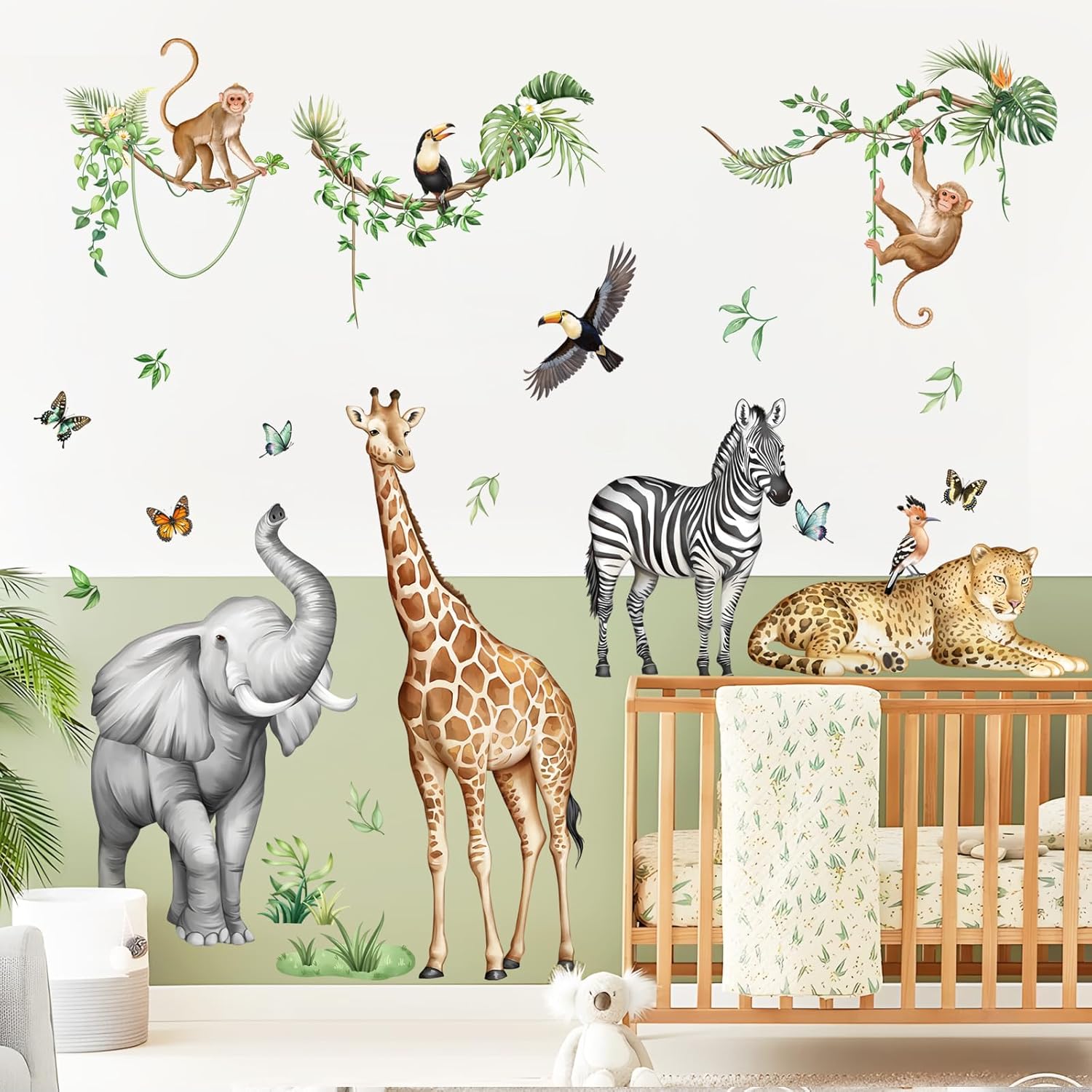 Jungle Safari Animal Wall Decals for Kids Room