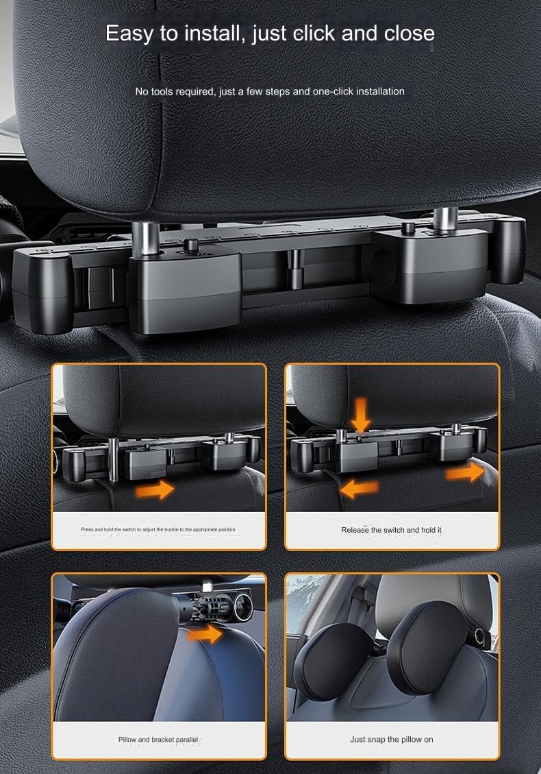 Adjustable Kids Travel Headrest Pillow with Support Cushion