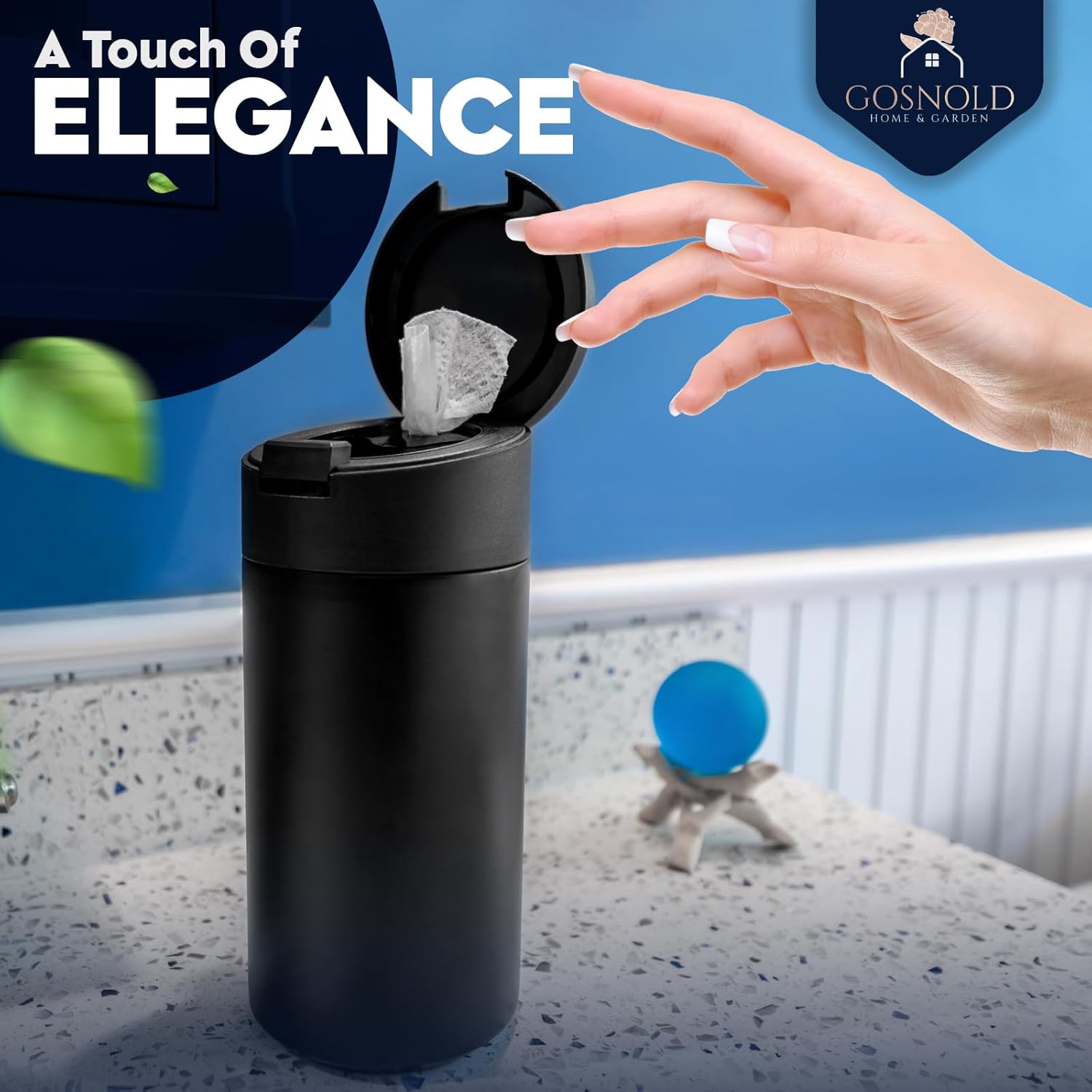 Extra Large Refillable Disinfecting Wipes Dispenser Black