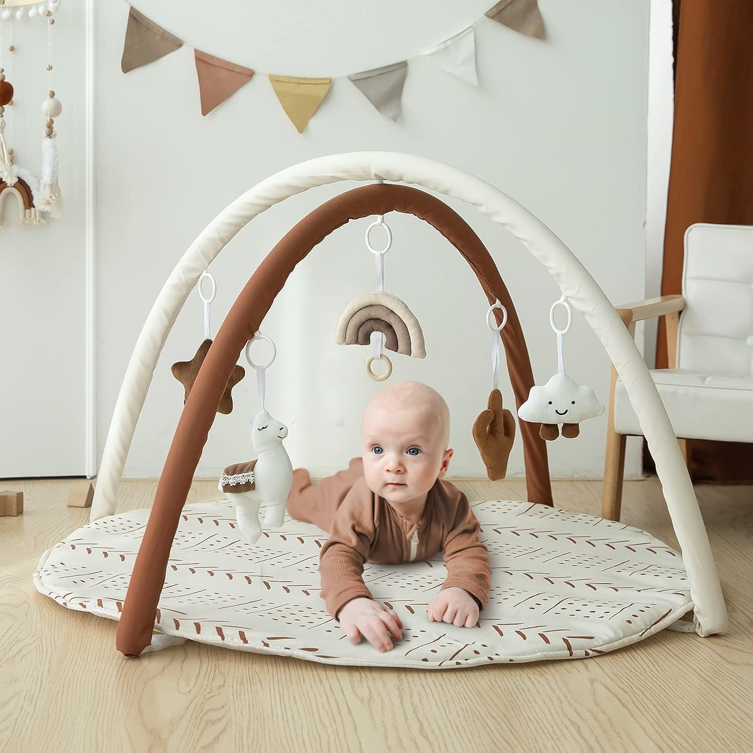 Razee Baby Gym Mat with 5 Toys for Infant Activity
