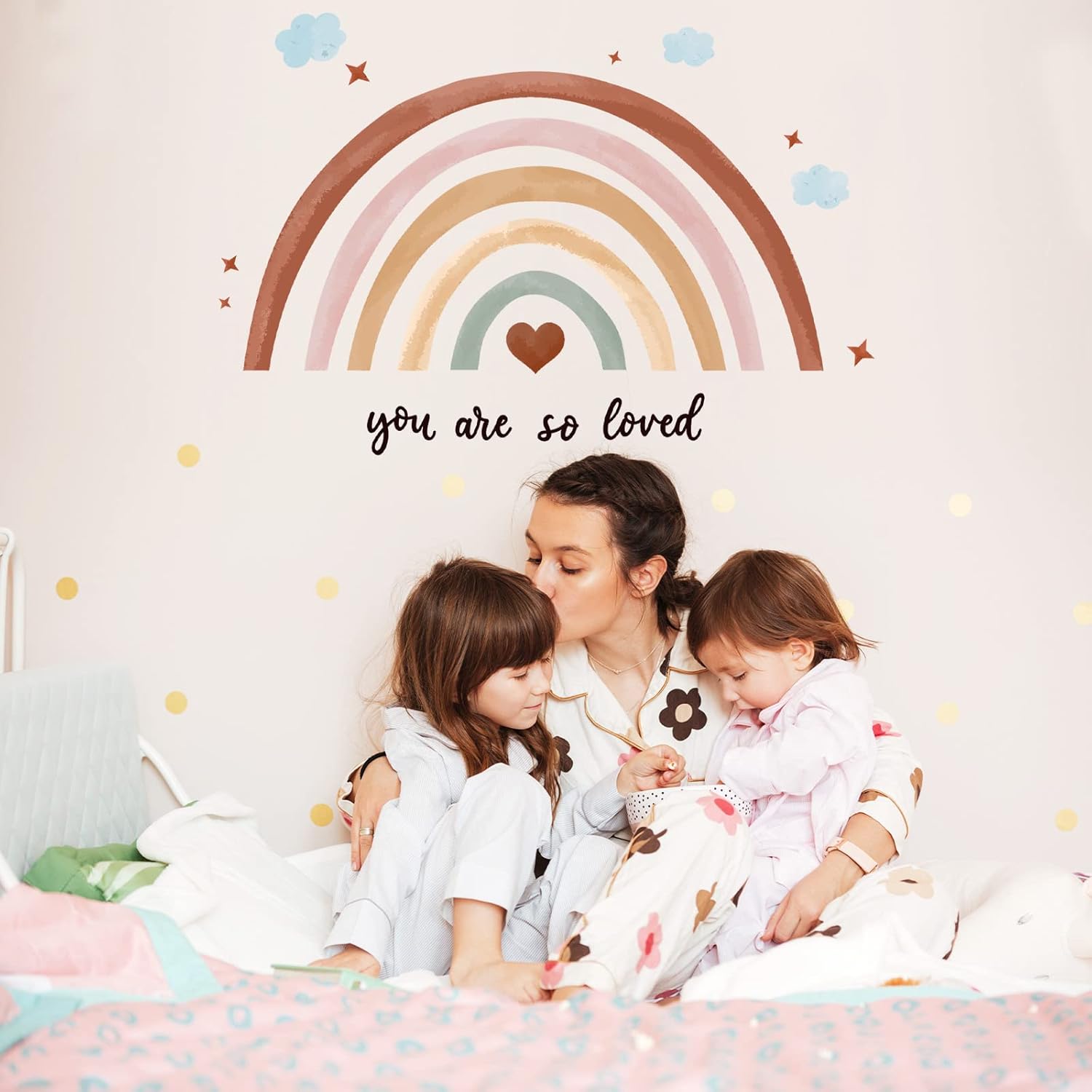 Containlol 30x14 Inch Rainbow Wall Decal for Kids Bedroom