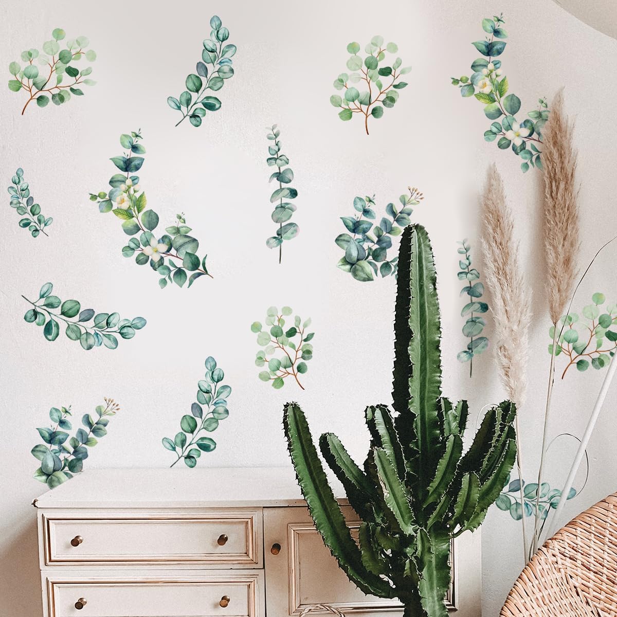 Eucalyptus Leaf Wall Decals for Bedroom Living Room Decor