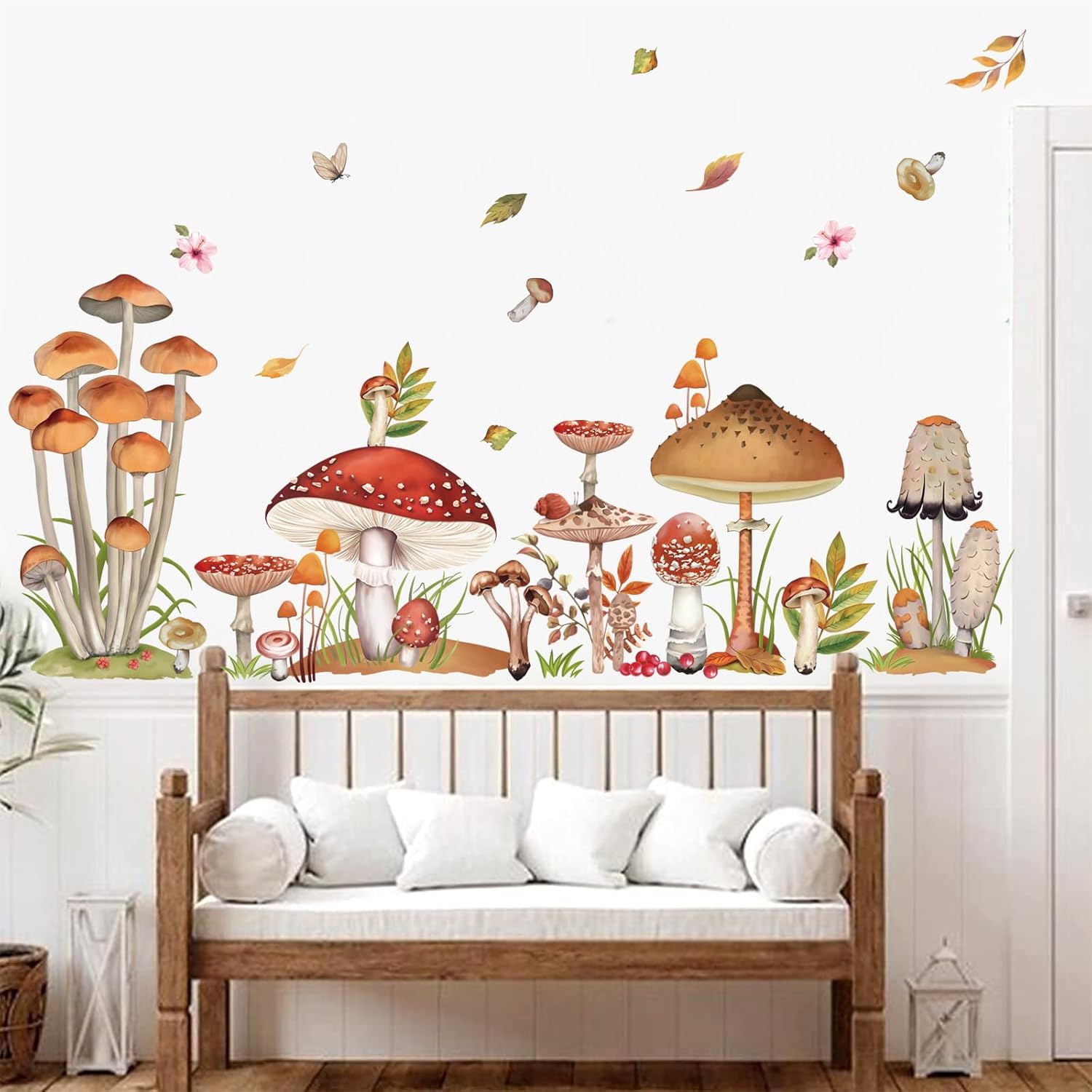 Decalmile Woodland Mushroom Wall Decals for Girls Room