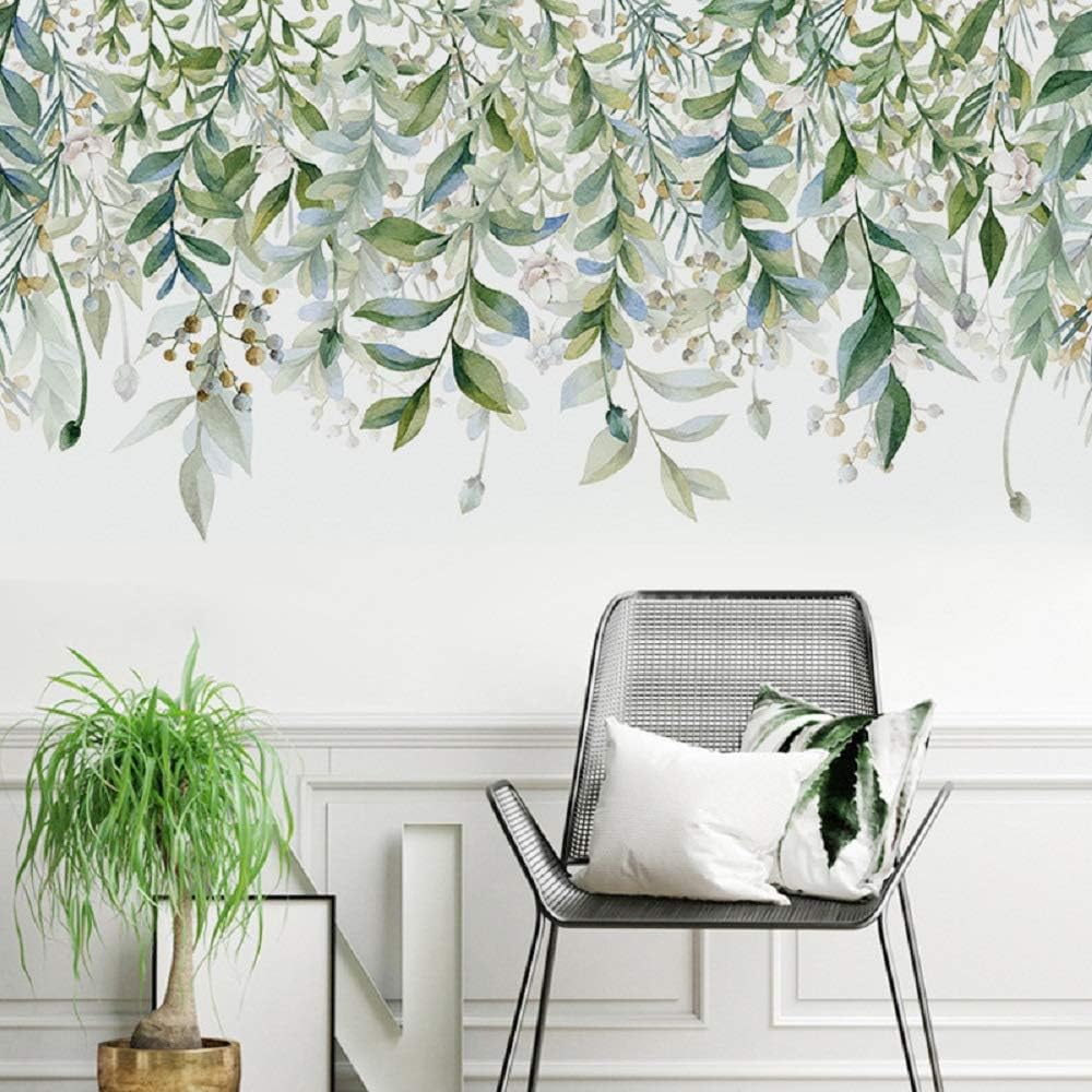 Amazon 3D Hanging Green Leaves Wall Decor Stickers