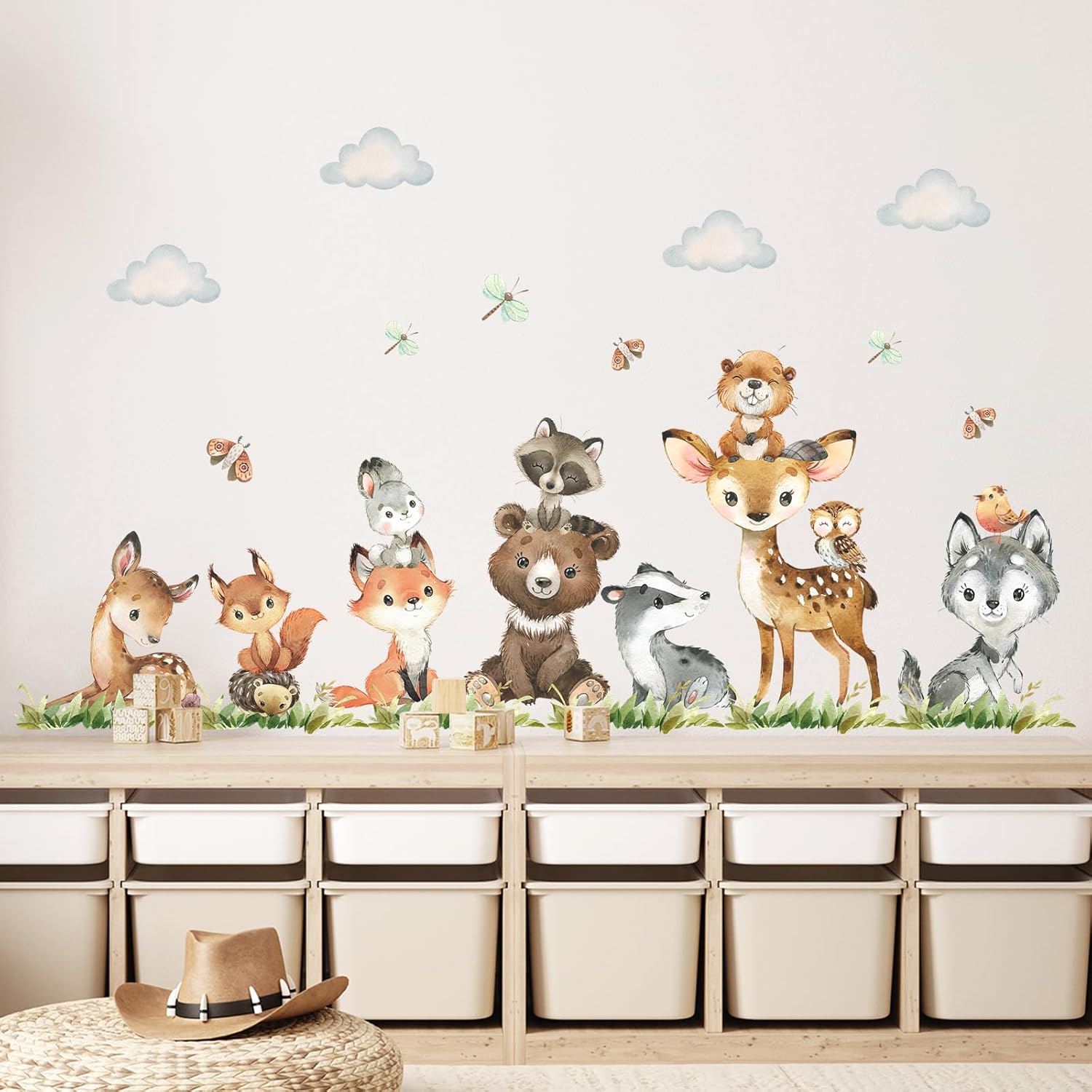 Tanlaby Jungle Animals Wall Stickers for Kids Room Decor