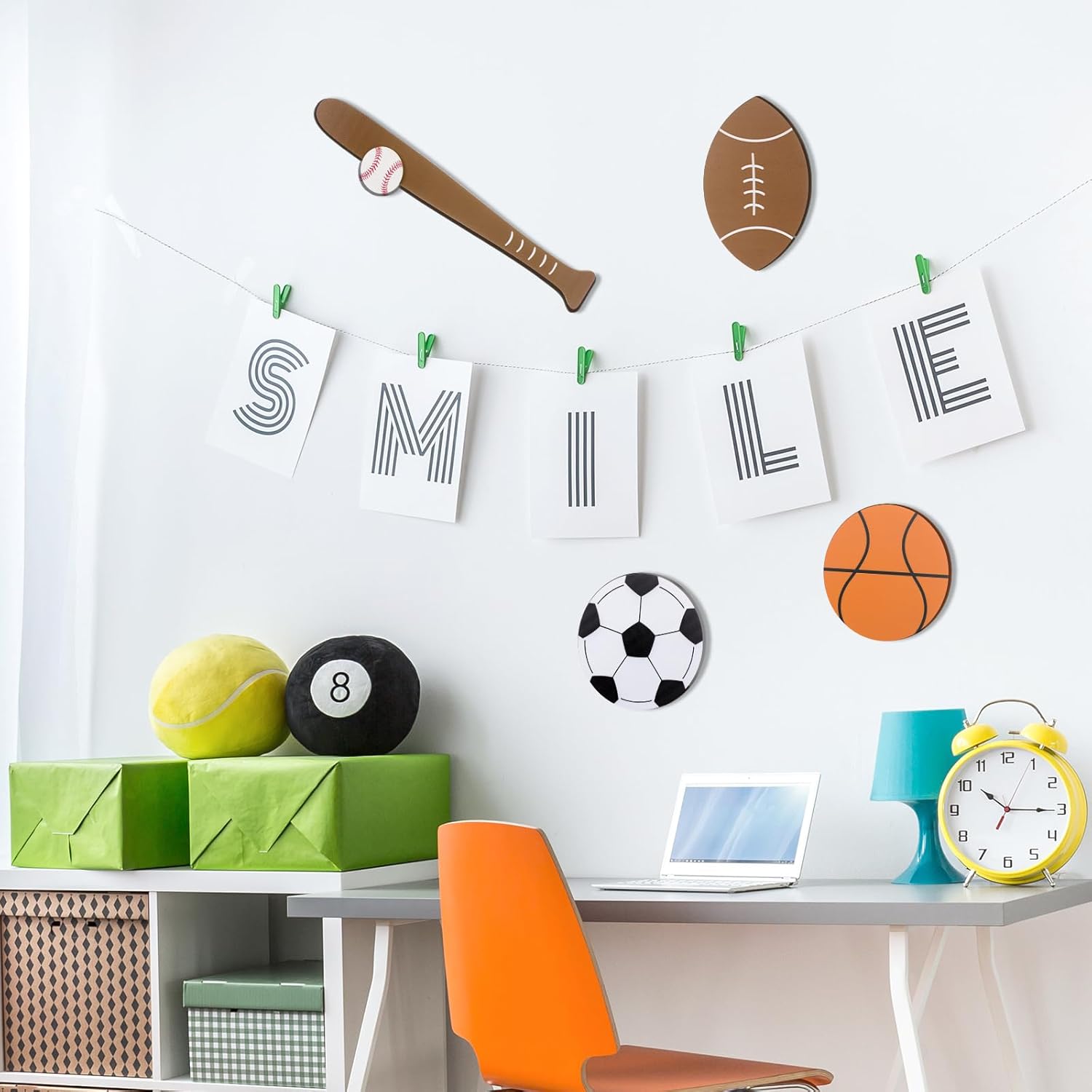 4 Pcs Wooden Sports Wall Art for Boys Room Decor