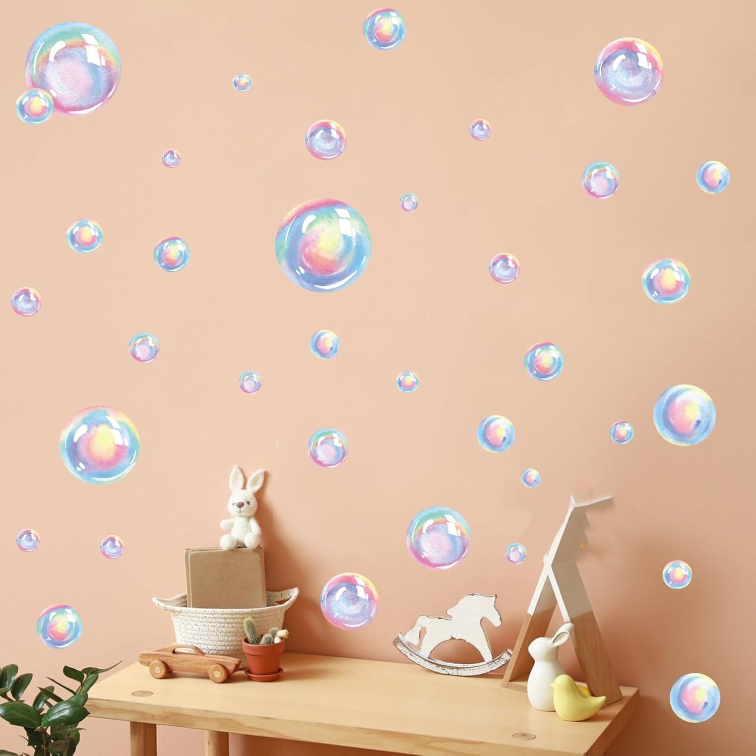 Colorful Bubbles Wall Decal with Mermaid Theme