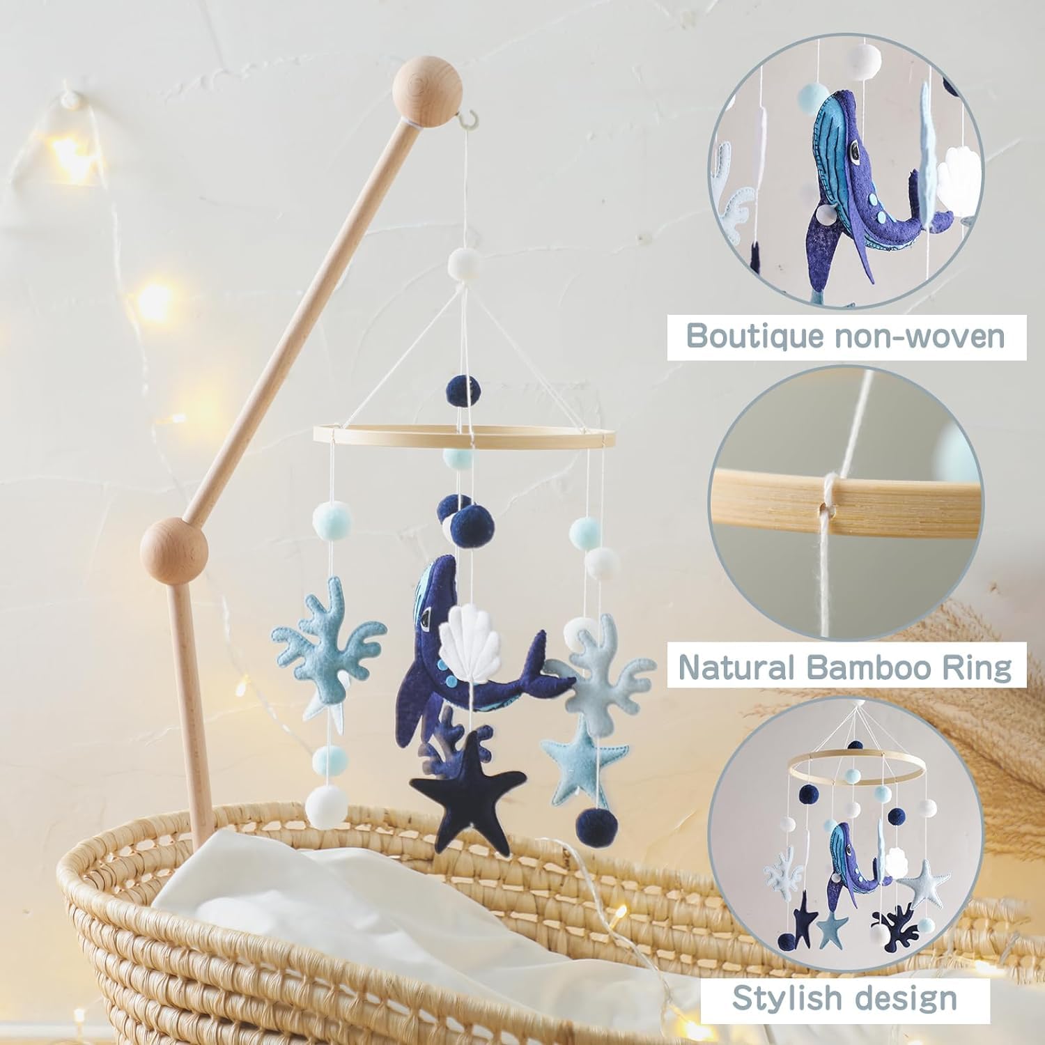 Baby Mobile Wind Chime Sea Creatures Whale Crib Decor