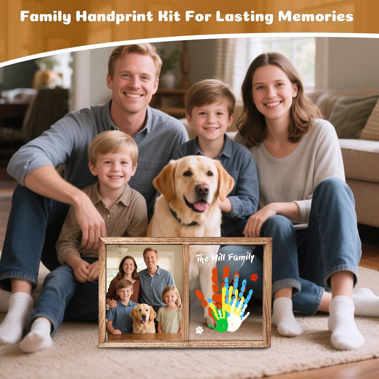 Lurgno Family Handprint Kit DIY Baby Hand and Footprint Frame