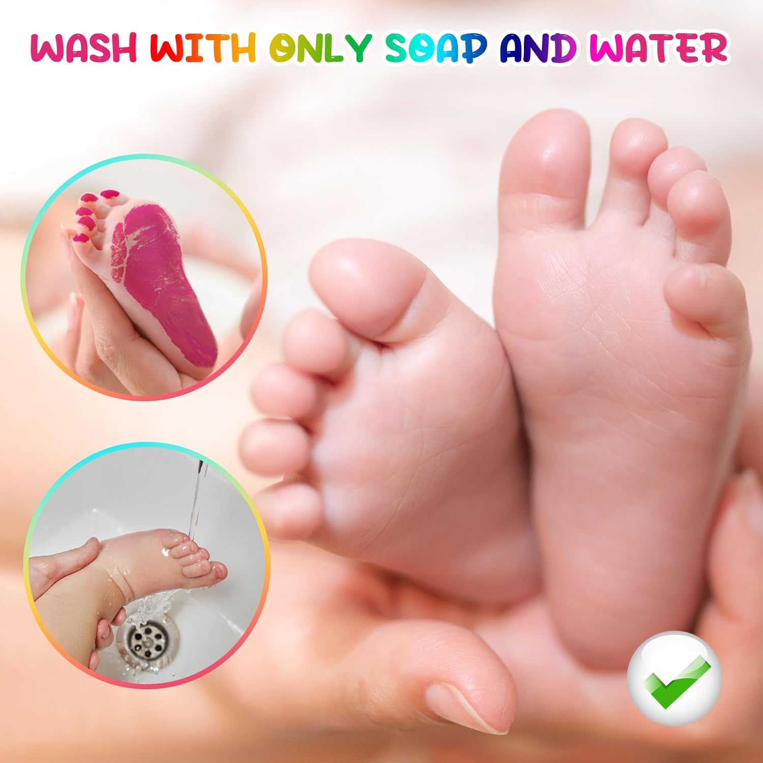 75ml Pink Baby Hand and Footprint Ink Kit Safe Non Toxic Washable Perfect for Newborn Keepsakes and Pet Paw Prints