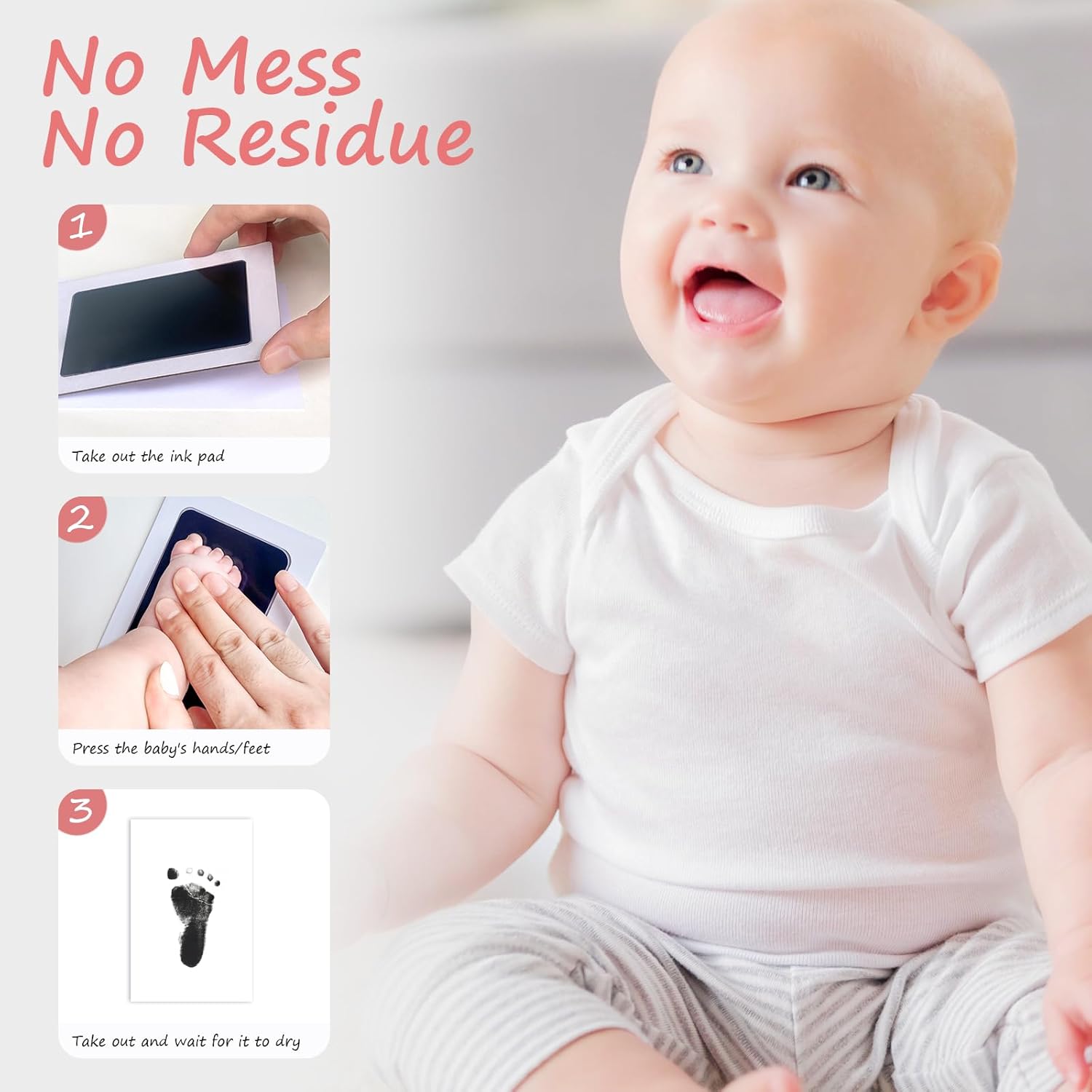 Inkless Baby Hand and Footprint Kit - No Mess Safe Creative DIY