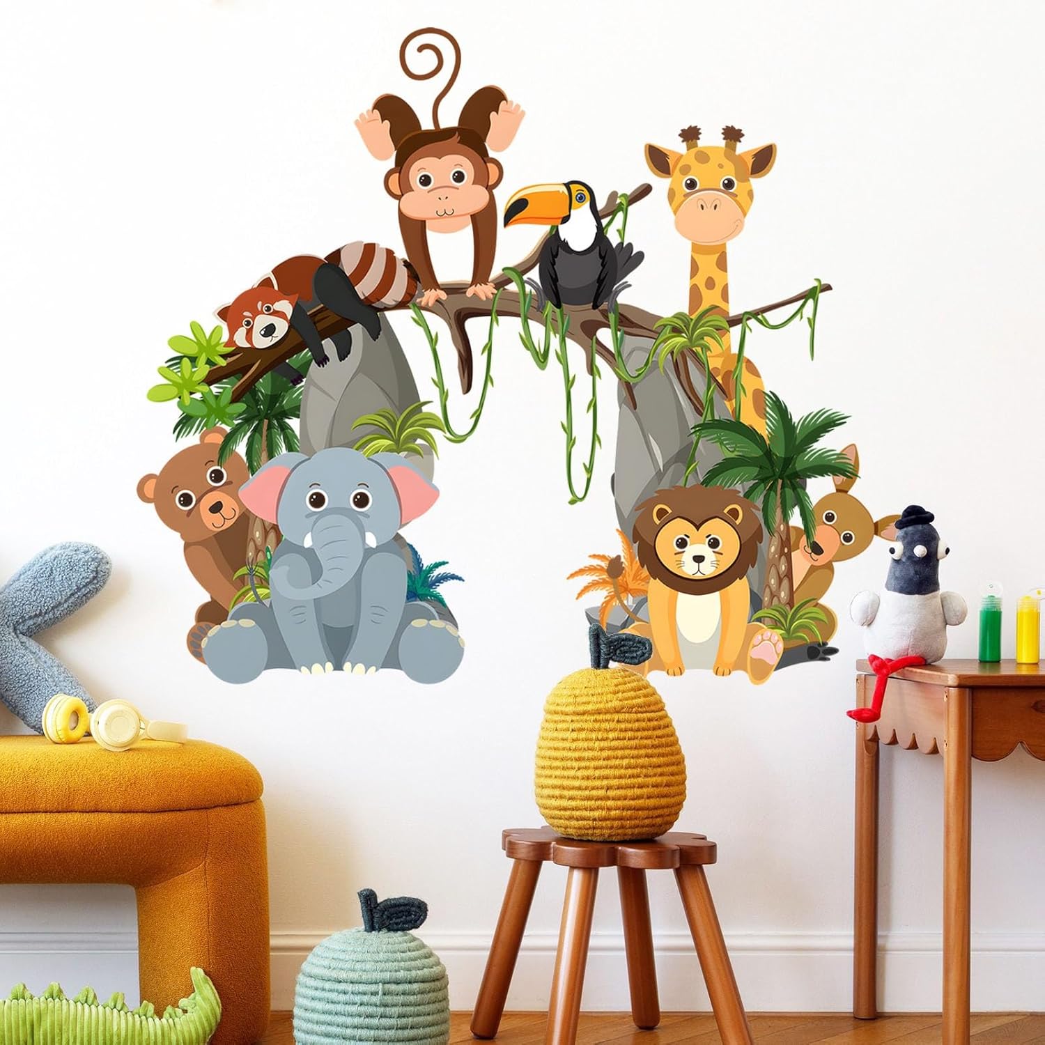 Jungle Animals Wall Decals for Kids Room and Nursery