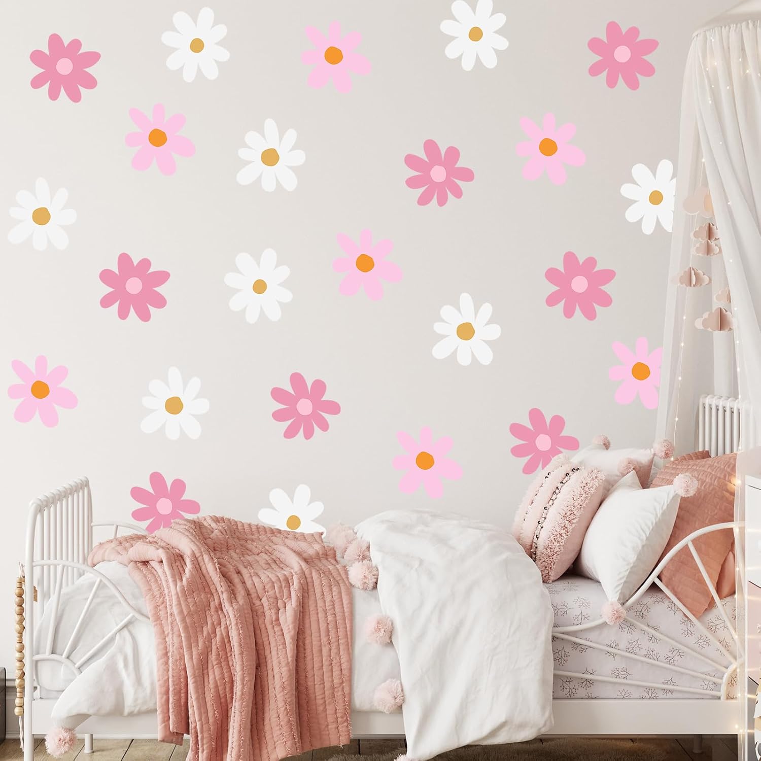 BBTO Daisy Wall Decal Stickers for Kids Room
