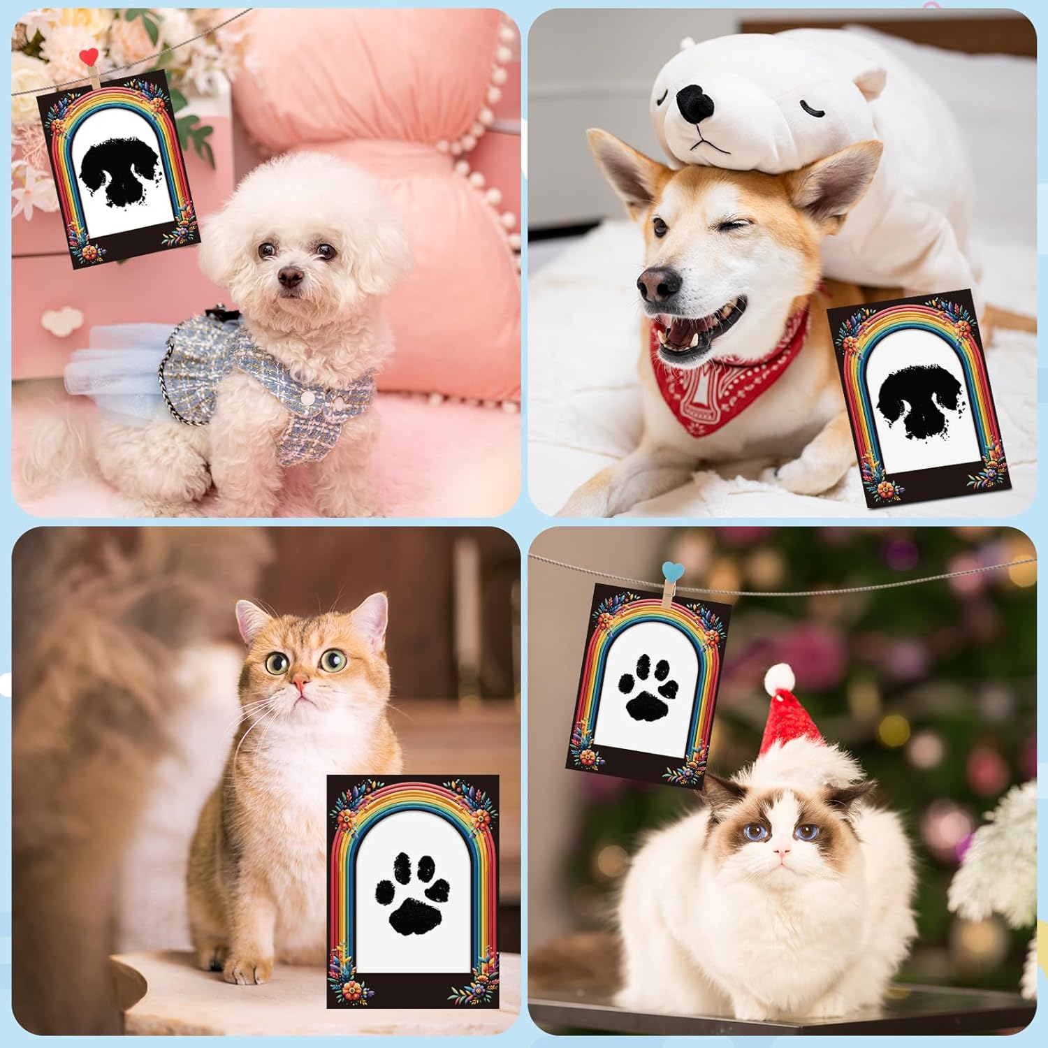 Rainbow Bridge Pet Footprint Kit for Grief Relief