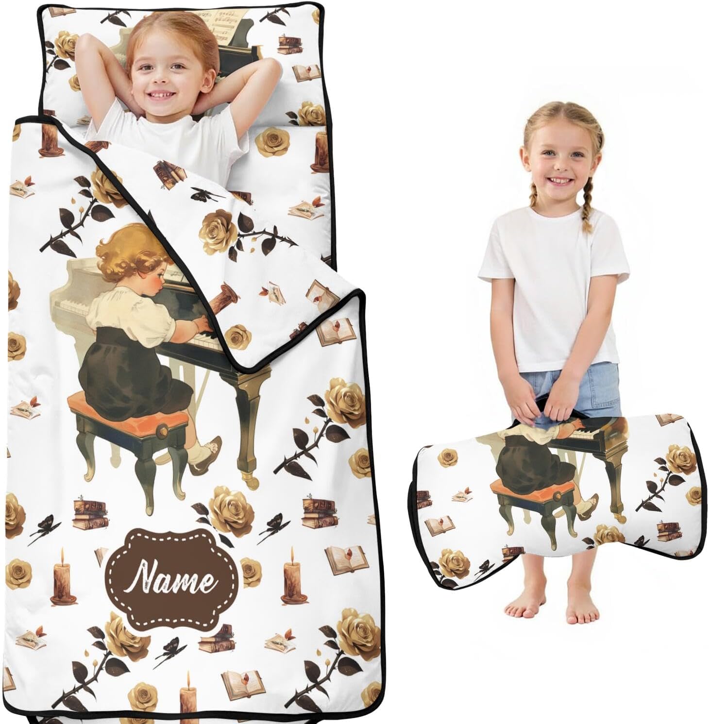 Personalized Toddler Nap Mat with Custom Name and Animal Prints