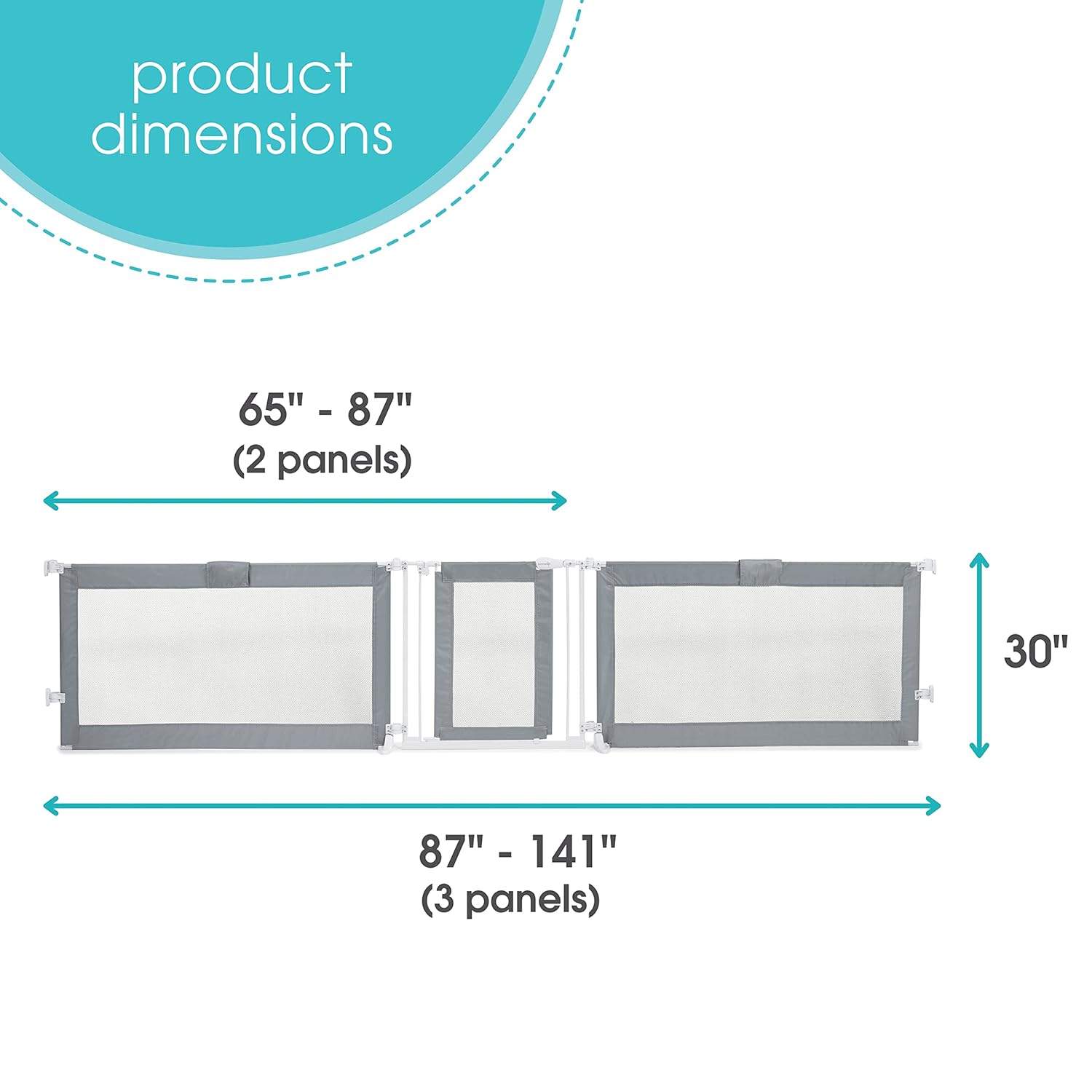 Summer Infant Custom Fit Walk-Thru Pet and Baby Gate - Grey